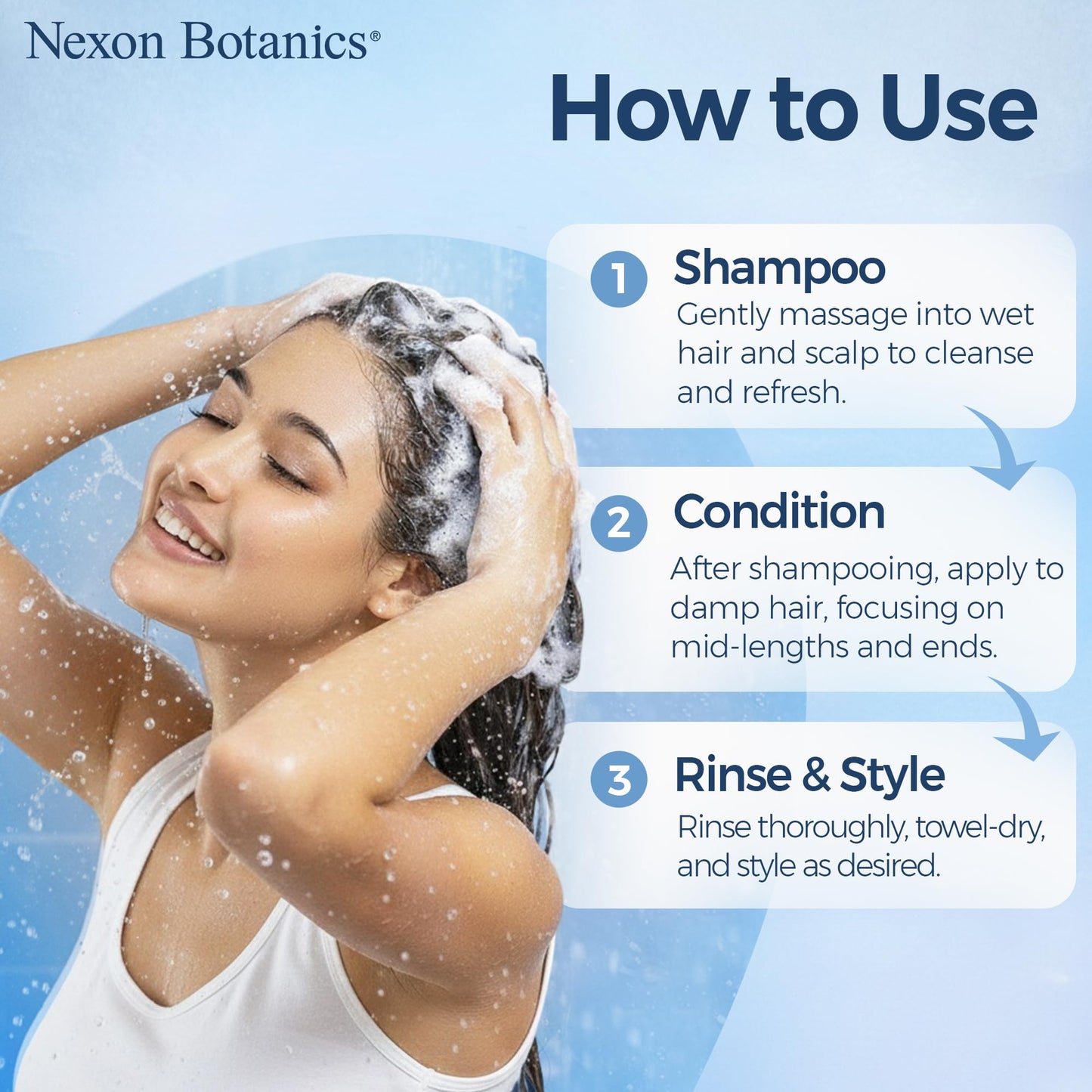 Pale Turquoise Keratin Shampoo and Conditioner Set 16 fl oz Each - Strengthening & Smoothing Care for Dry, Damaged, Frizzy or Keratin-Treated Hair - Color Protecting - Champu Cabello con Keratina - Nexon Botanics