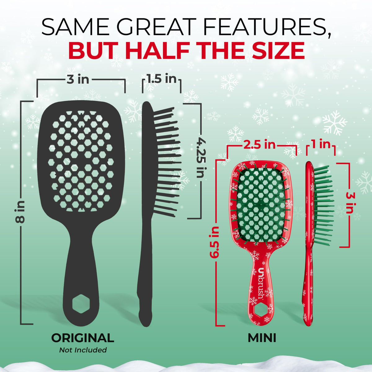 Dark Sea Green FHI Heat UNbrush Mini Detangling Brush for Wet & Dry Hair
