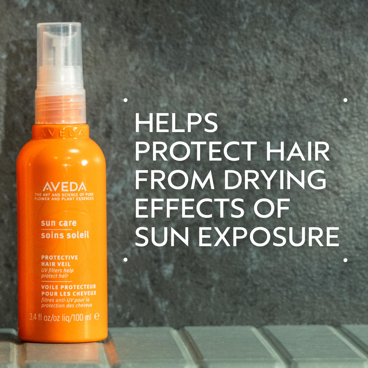 Dim Gray Aveda Sun Care Protective Hair Veil | UV Defense Hair Mist | Protects Against Summer Dryness | for All Hair Types, 3.4 Fl Oz
