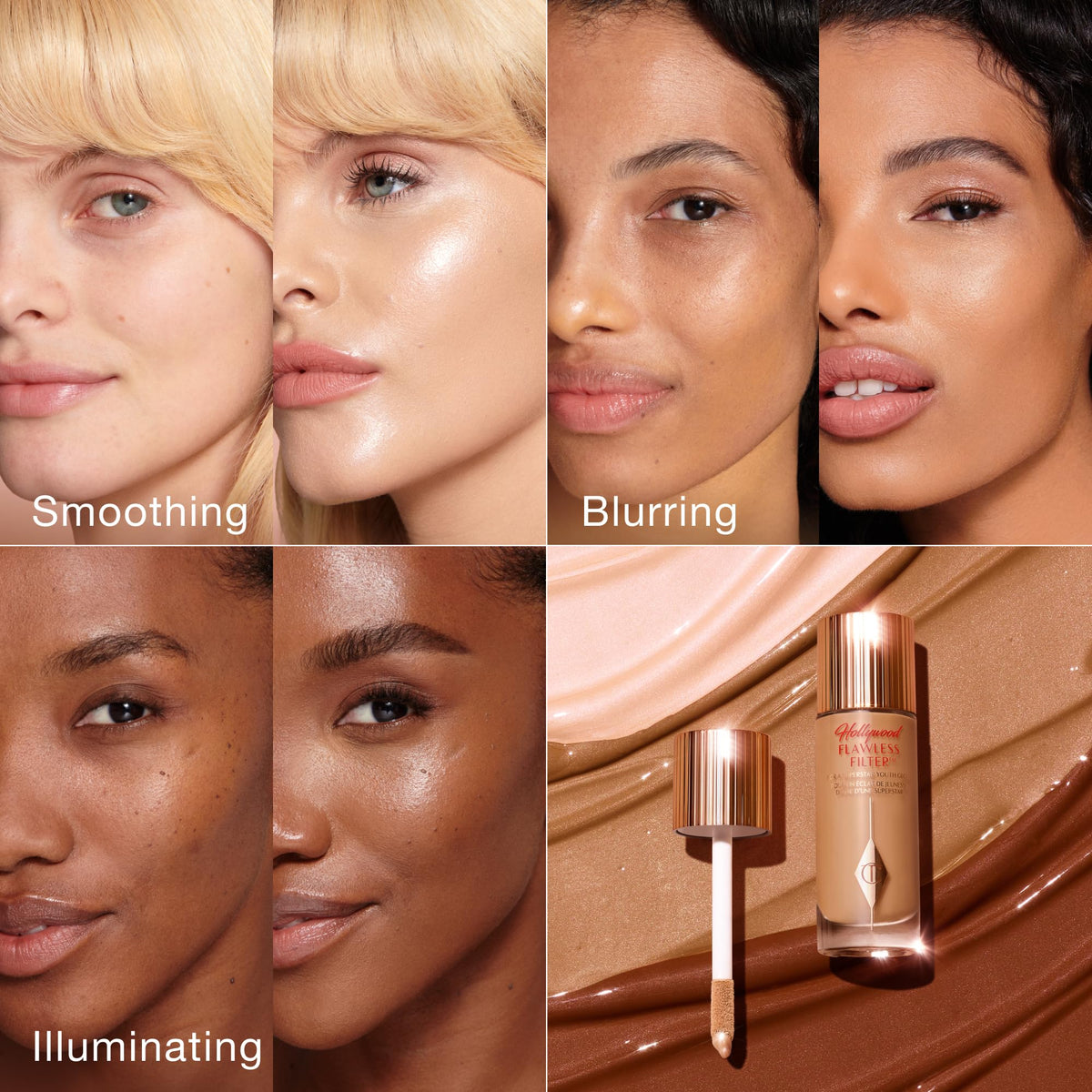 Dark Salmon Charlotte Tilbury Hollywood Flawless Filter - Multi‑Use Makeup Primer, Complexion Booster & Illuminating Liquid Highlighter with Sheer Coverage - Smooths & Blurs Skin