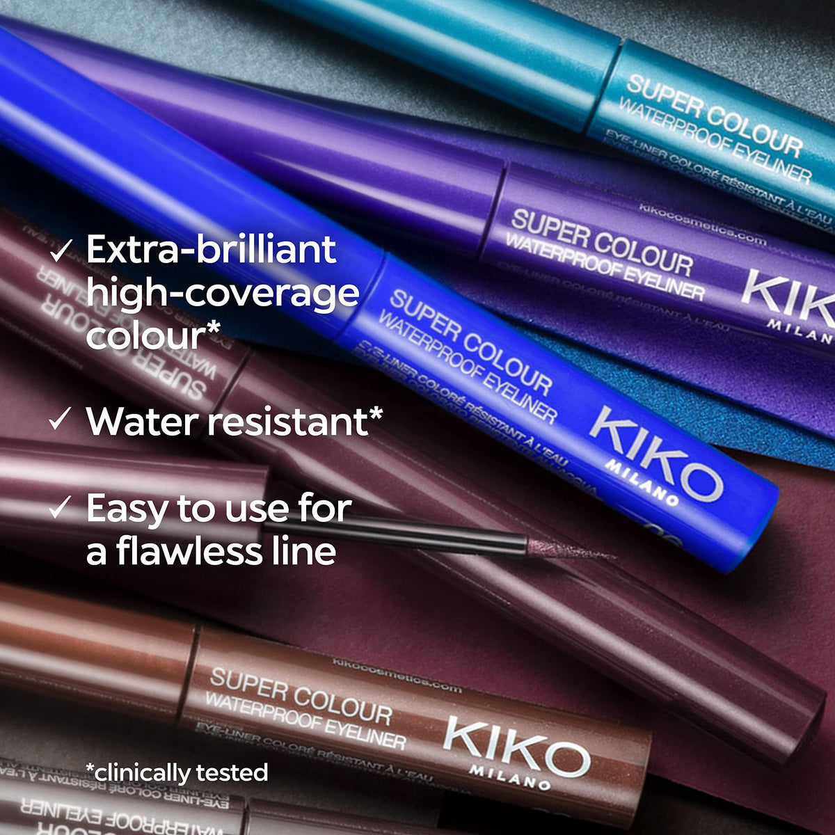 Black Kiko Milano Super Colour Waterproof Eyeliner, 01 White
