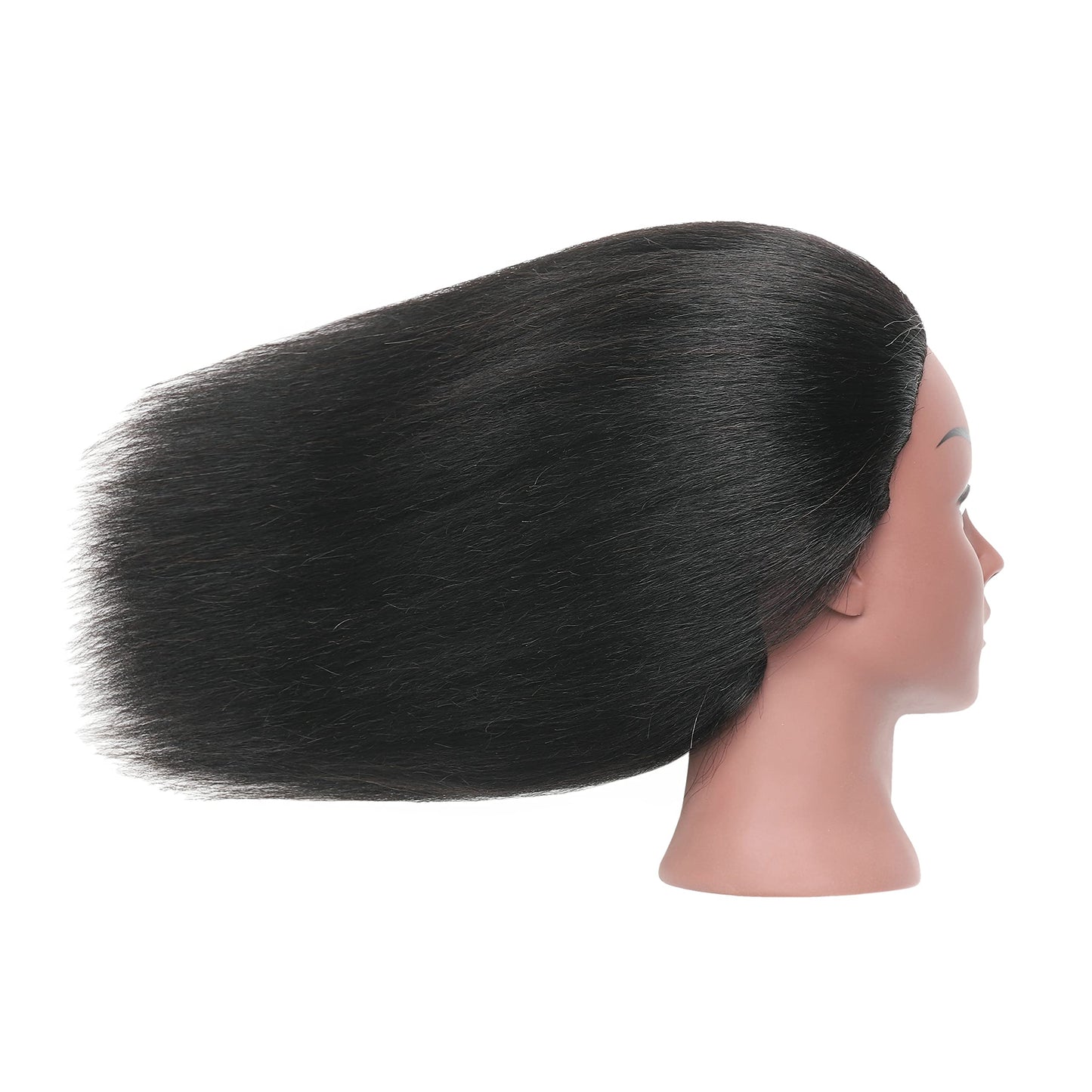 Dark Slate Gray YANGANG Real 100% Human Hair Mannequin Head Hairdresser Practice Training Manikin Cosmetology Doll Head with Stand Clamp Holder