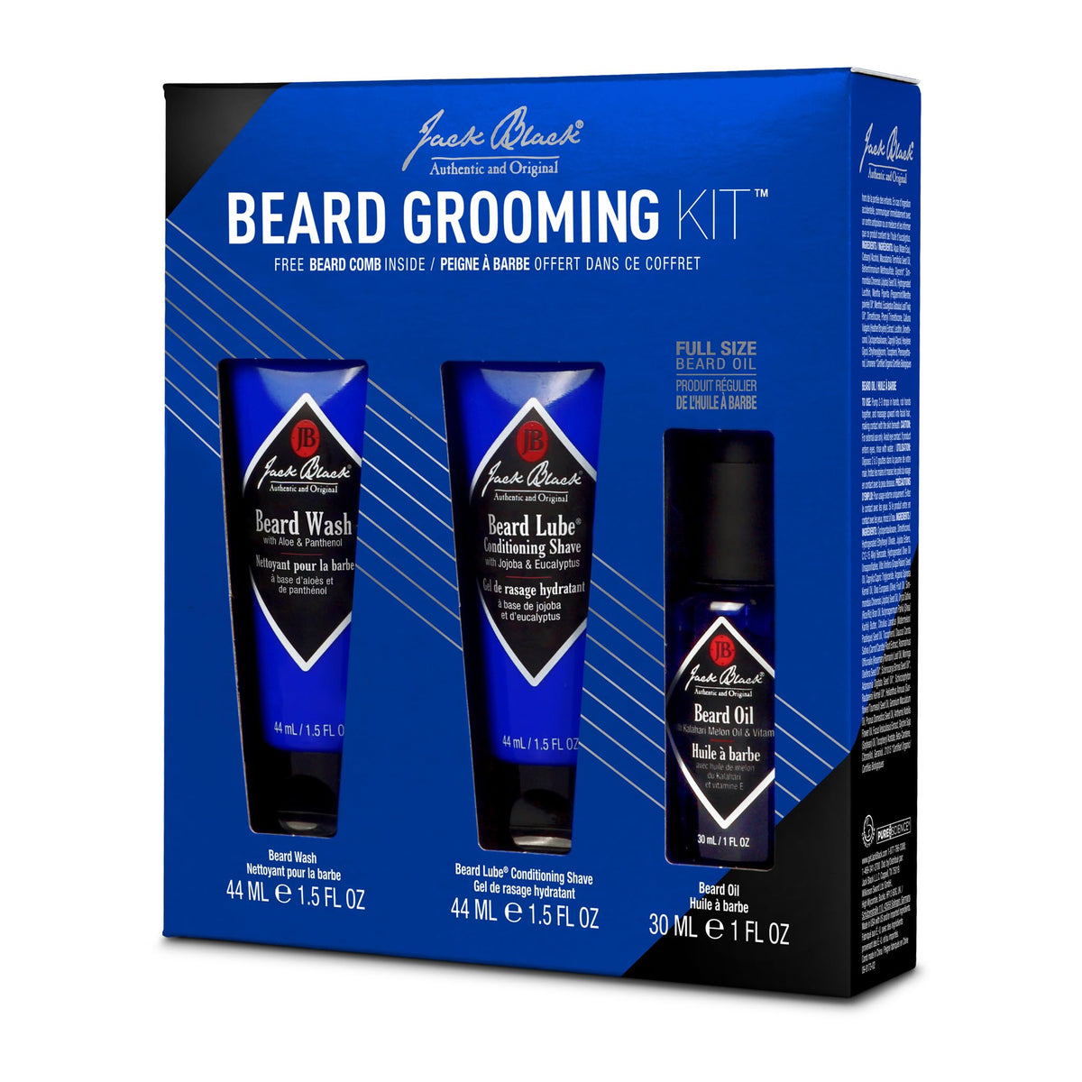 Midnight Blue Jack Black Travel Size Beard Grooming Kit for Men