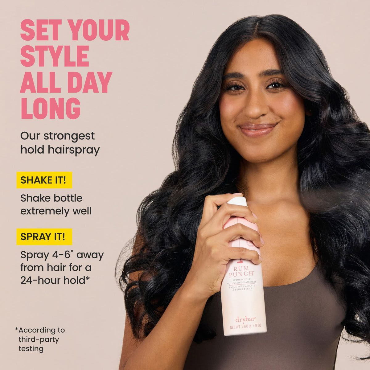 Light Gray Drybar Rum Punch Strong Hold Volumizing Hairspray, 9 oz