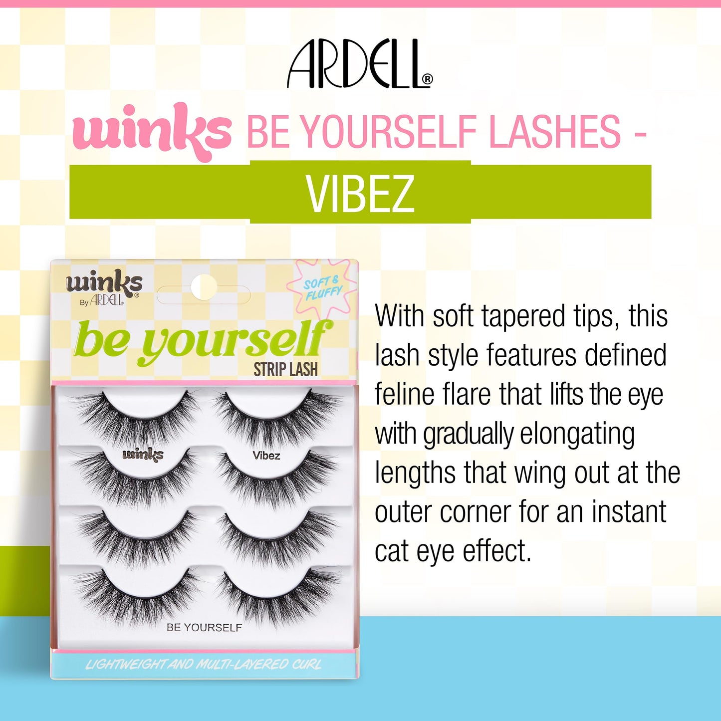 White Smoke Ardell Winks Be Yourself Strip Lashes – Wish & Vibez Styles, Soft, Fluffy, Wispy False Eyelashes Natural Look Multi-Layered Curl, Reusable Lash Set, 4 Pairs