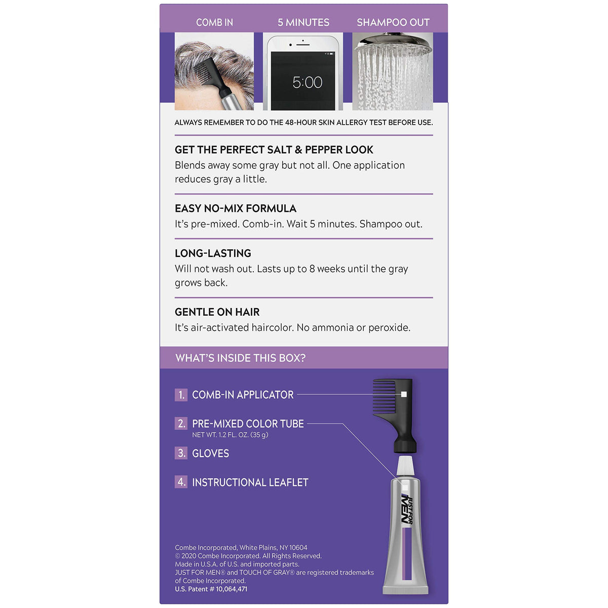 Dark Slate Blue Just for Men Touch of Gray Hair Treatment 1