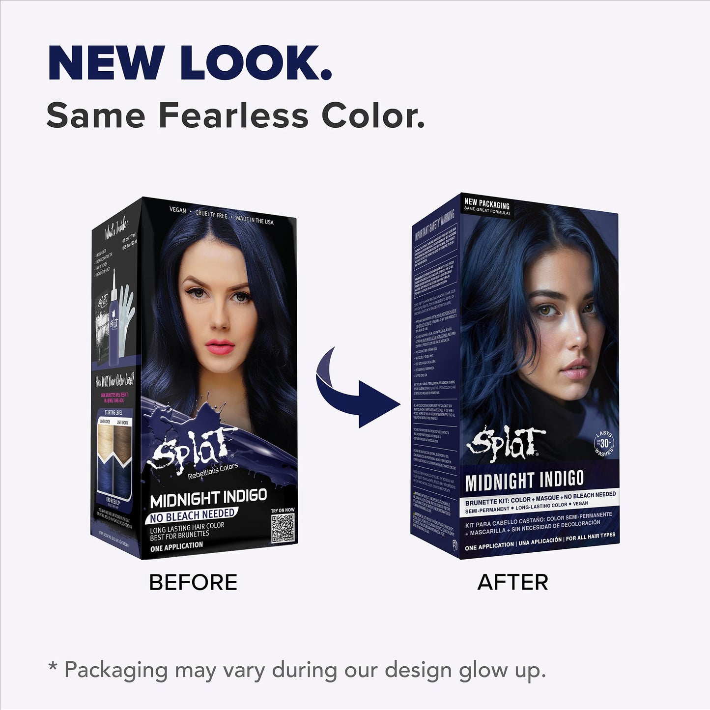 White Smoke Splat Midnight Indigo Vegan and Cruelty-Free Semi-Permanent Hair Color Dye, 6 Fl Oz