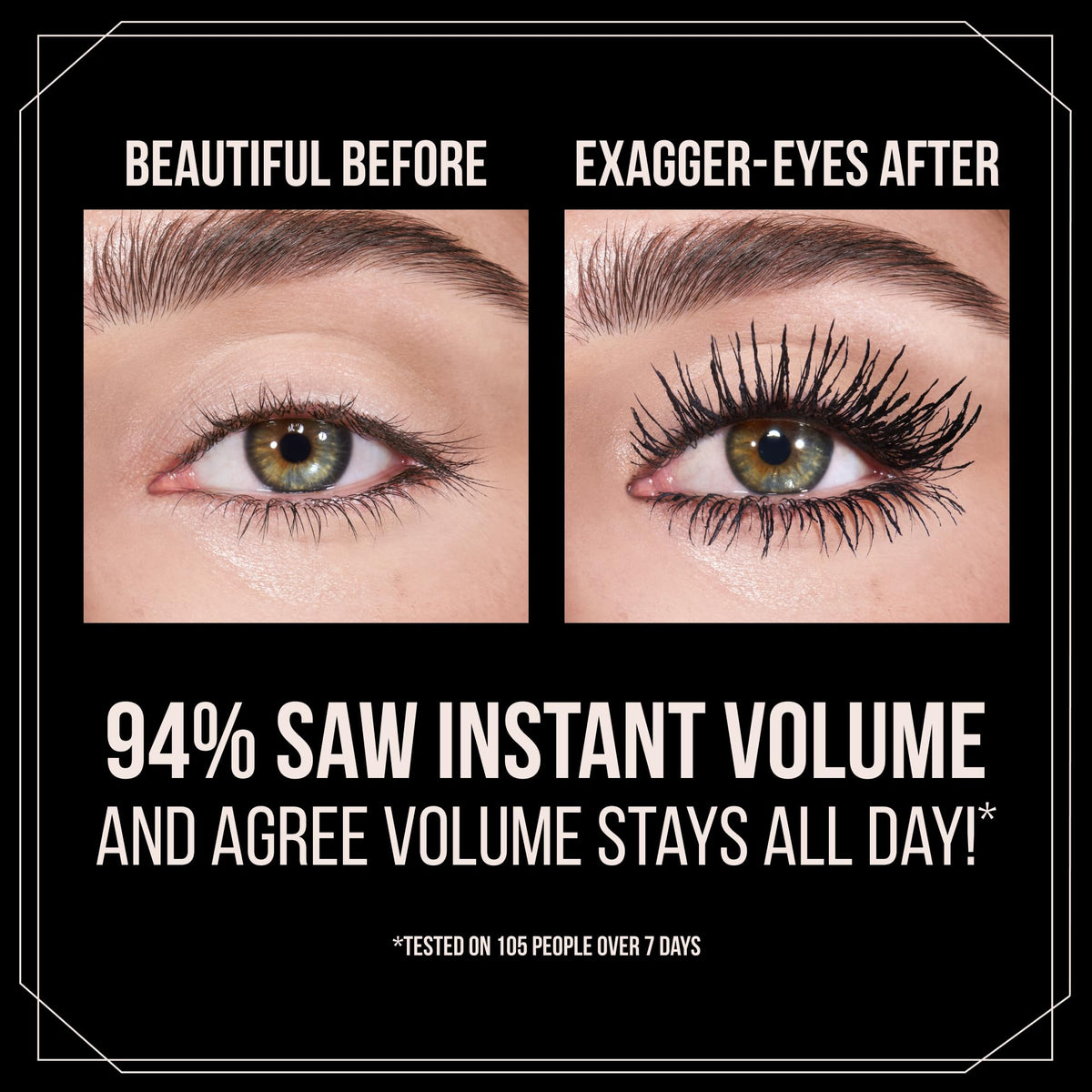 Black Charlotte Tilbury Exagger-Eyes Volume & Length Mascara, Exagger-Black