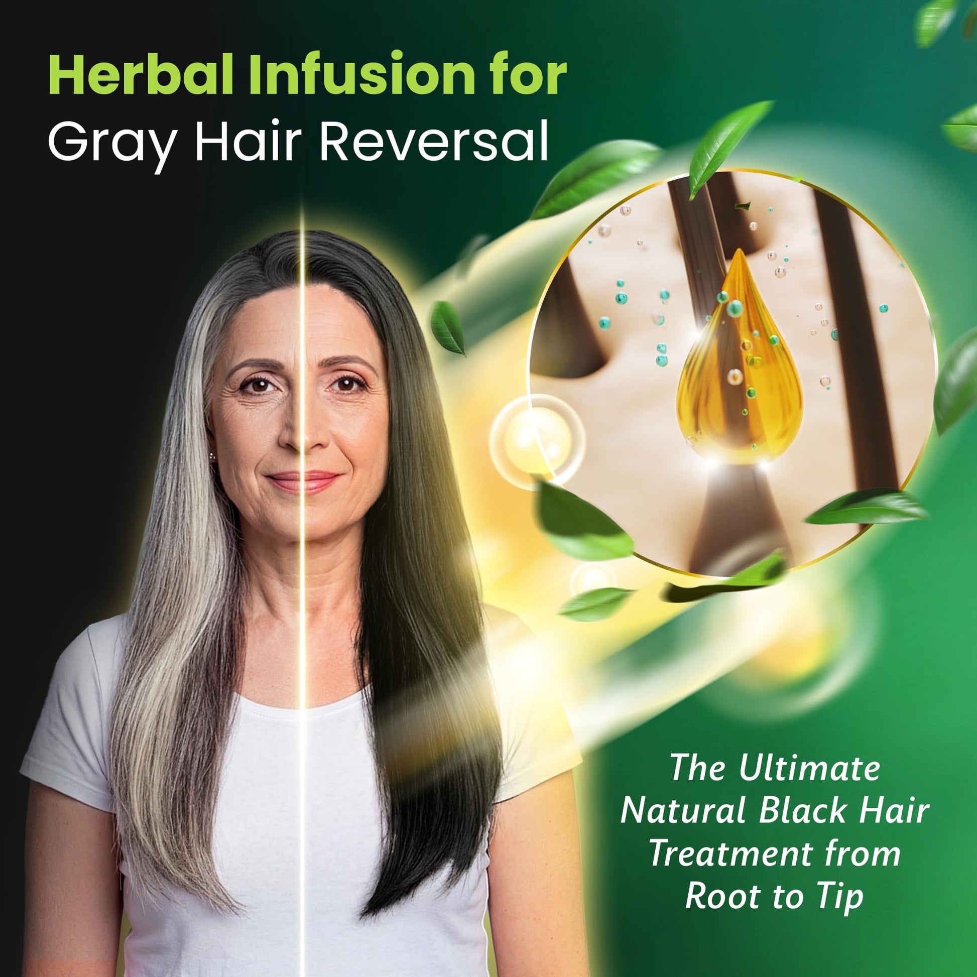 Black BIOGREEN ROOTS Ammonia-Free & Paraben Free Herbal Hair Shampoo - Hair Dye Shampoo for Women & Men - Natural Color & Herbal Nourishment - No Stain on Skin - Natural Black (200 ml)