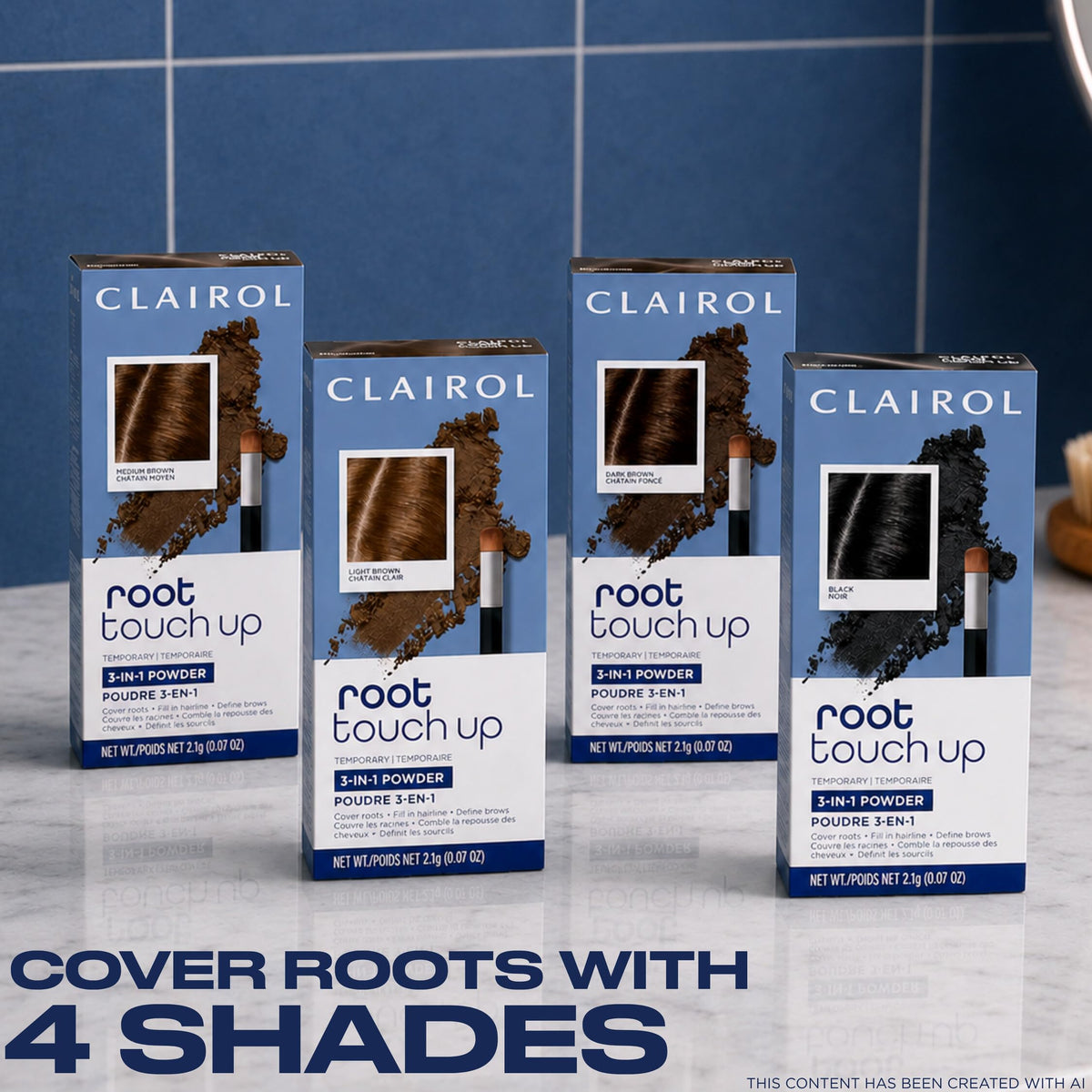Dark Slate Blue Clairol Root Touch-Up Temporary Concealing Powder, Medium Brown, Pack of 1