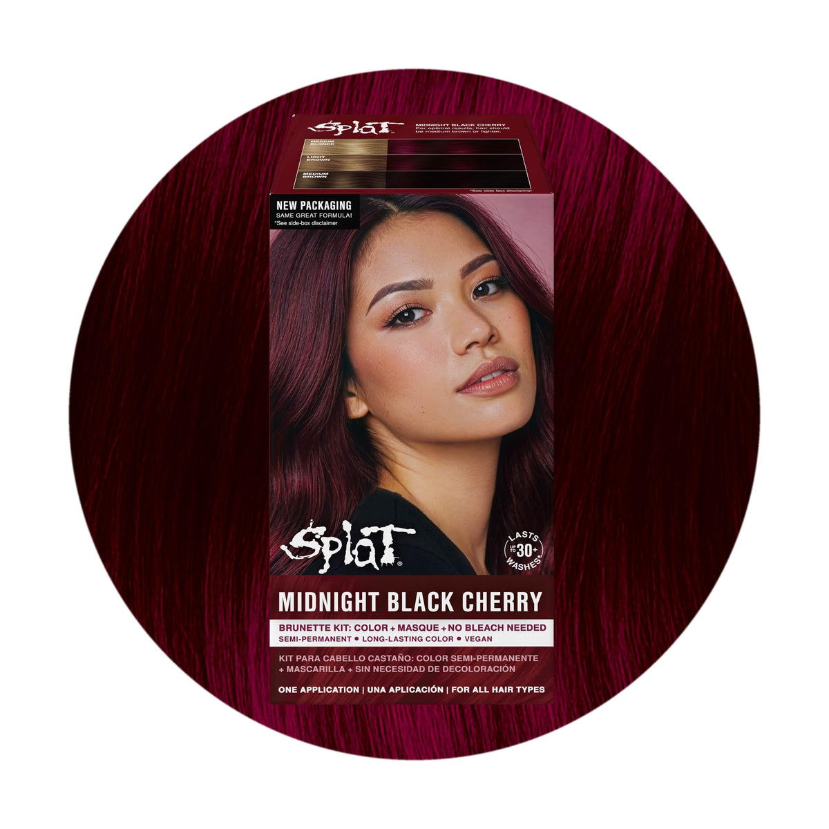 White Smoke Splat Midnight Black Cherry Semi Permanent Hair Dye Box Kit