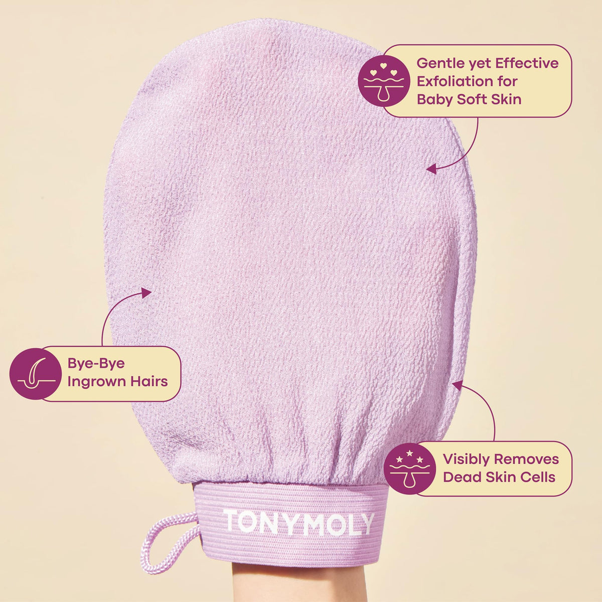 Thistle TONYMOLY Plum Bum K-Spa Exfoliating Glove - Korean Deep Scrub Towel, 2pk