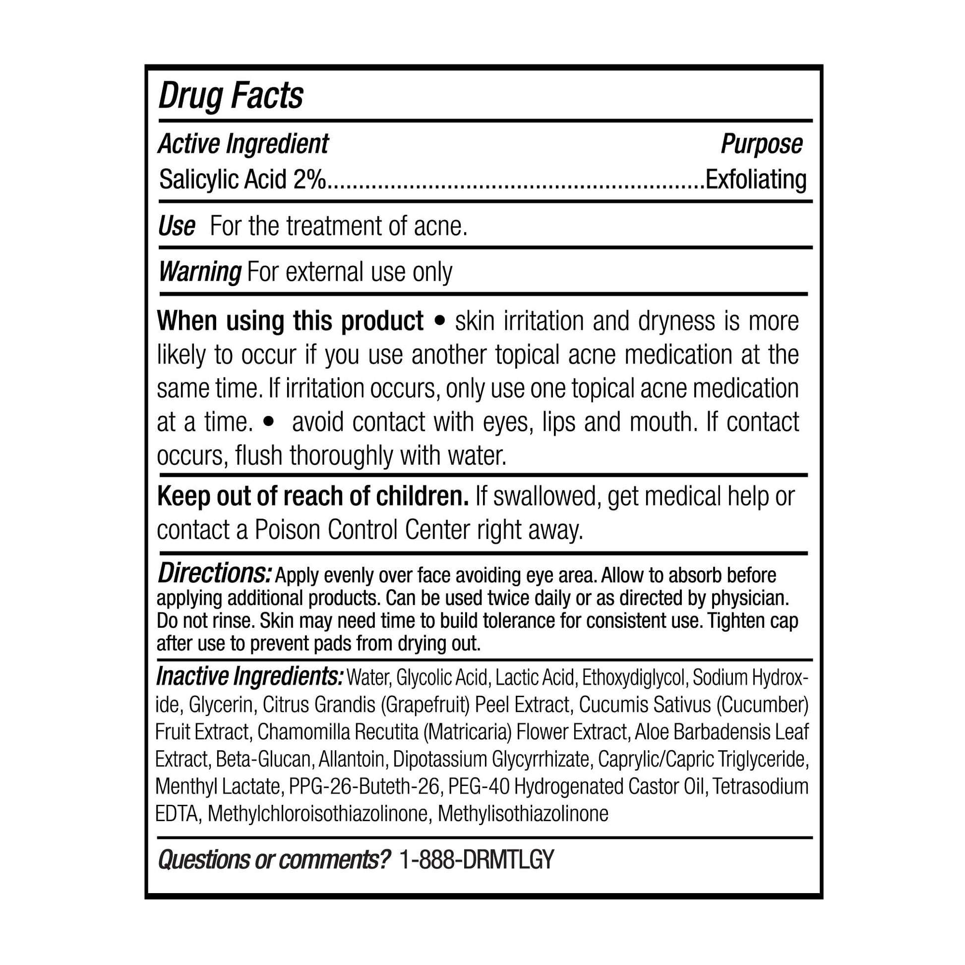 White Smoke DRMTLGY Tingl Exfoliating Face & Body Pads – Glycolic, Lactic & Salicylic Acid for Acne, Pores, Blackheads & Wrinkles – AHA BHA Toner Pads for Oily Skin, Anti-Aging, FSA/HSA Eligible – 60 Count