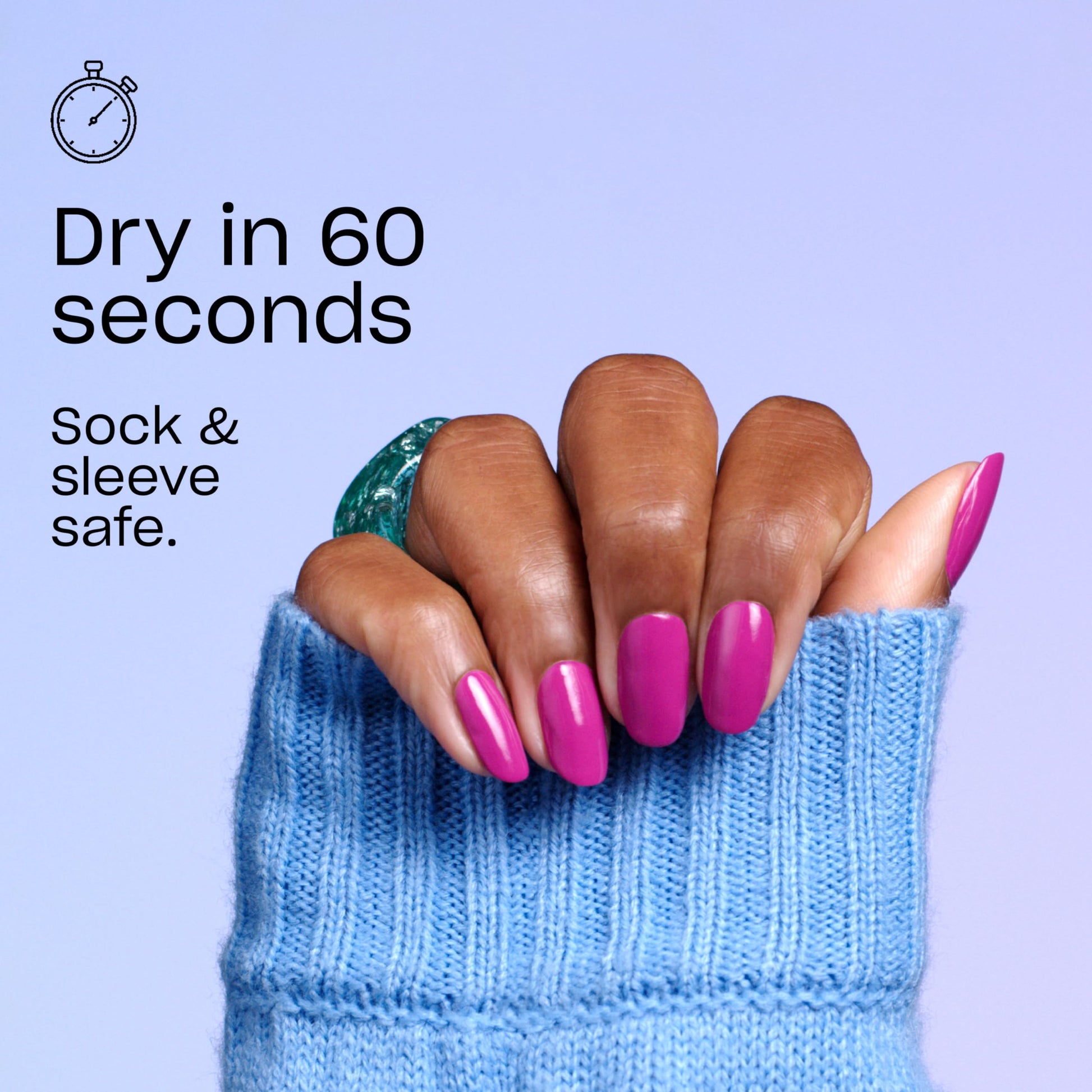 Light Steel Blue OPI RapiDry All Dry n’ Mighty | Semi-sheer Dark Blue Shimmer Quick Dry Nail Polish | Vegan, Smudge Proof, Fast Drying