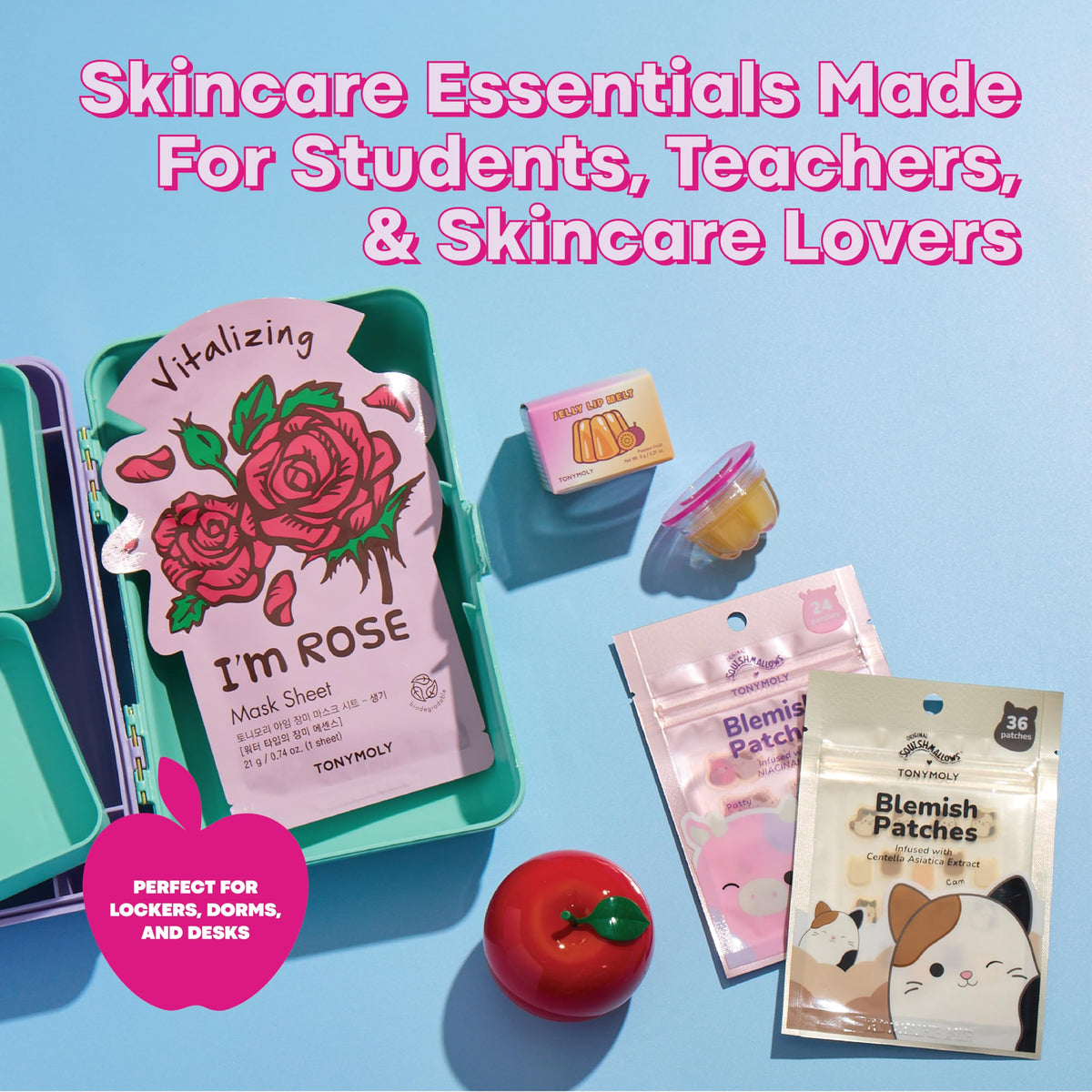 Light Blue TONYMOLY Fall Refresh Skincare Set - 6pc Sheet Mask, Lip Hand Blemish Patch