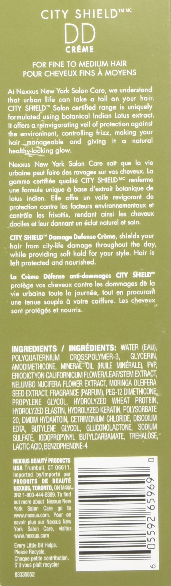 Tan Nexxus City Shield Hair Crème, for All Hair Types 1.93 oz
