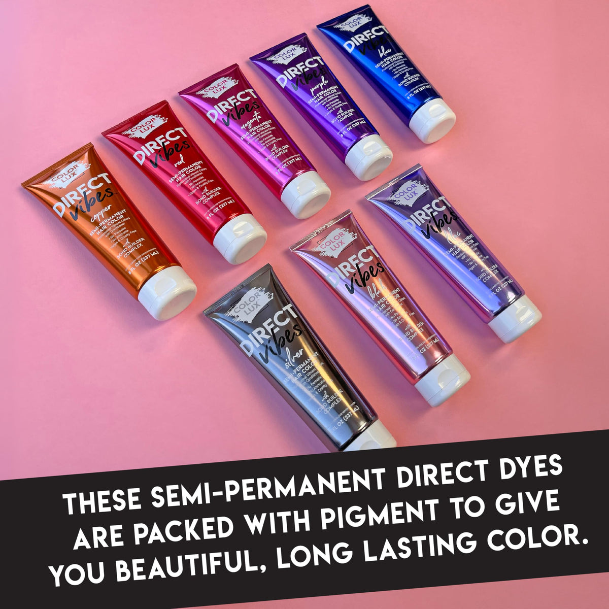 Light Pink Color Lux Direct Vibes Semi-Permanent Hair Color, Magenta, 8 fl oz