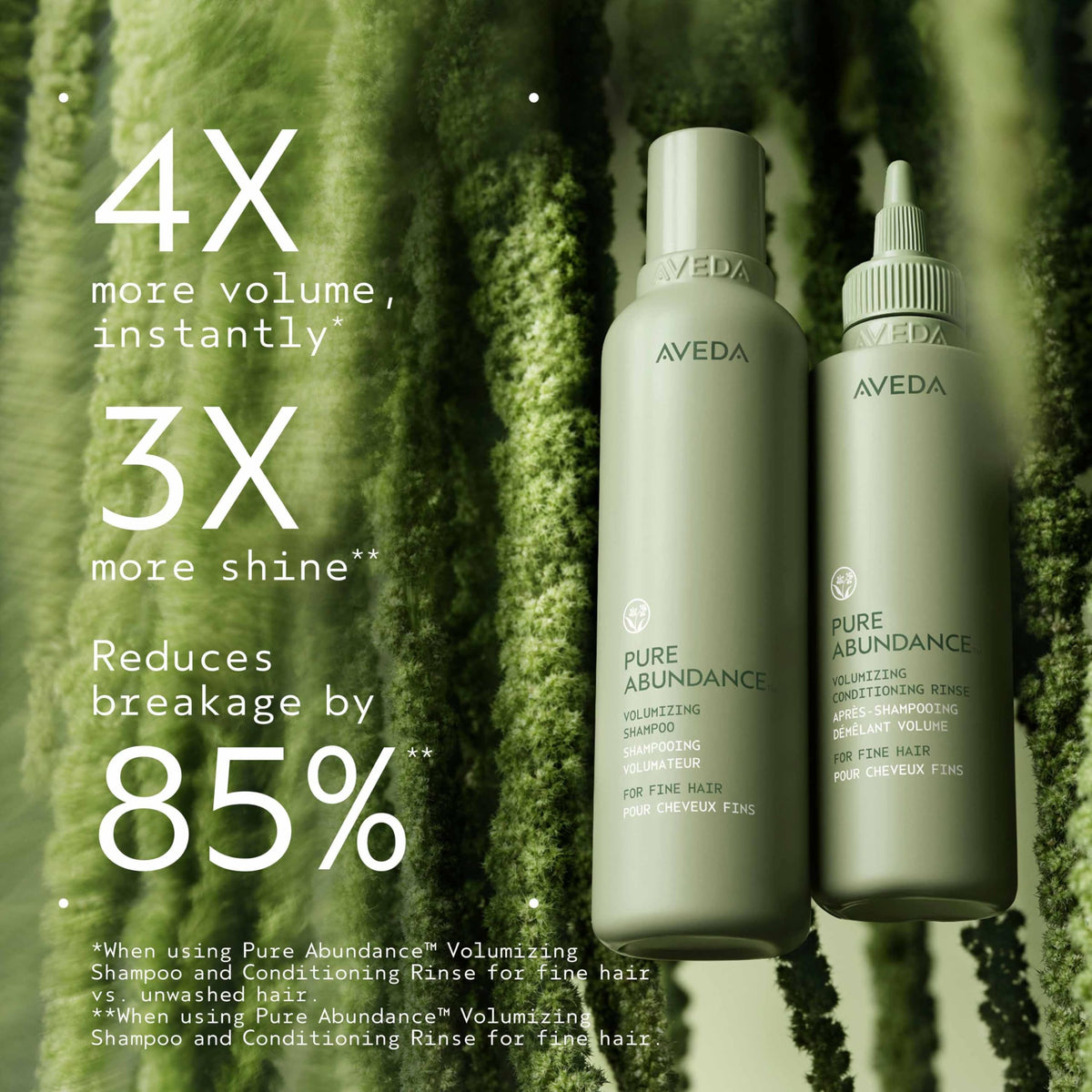 Dark Khaki AVEDA Pure Abundance Volumizing Shampoo | Shampoo For Fine Hair | Removes Product Build-Up And Excess Oil | 4X More Volume* | Notes of Jasmine, Peppermint, Pamarosa and Ylang Ylang | 6.7 Fl Oz