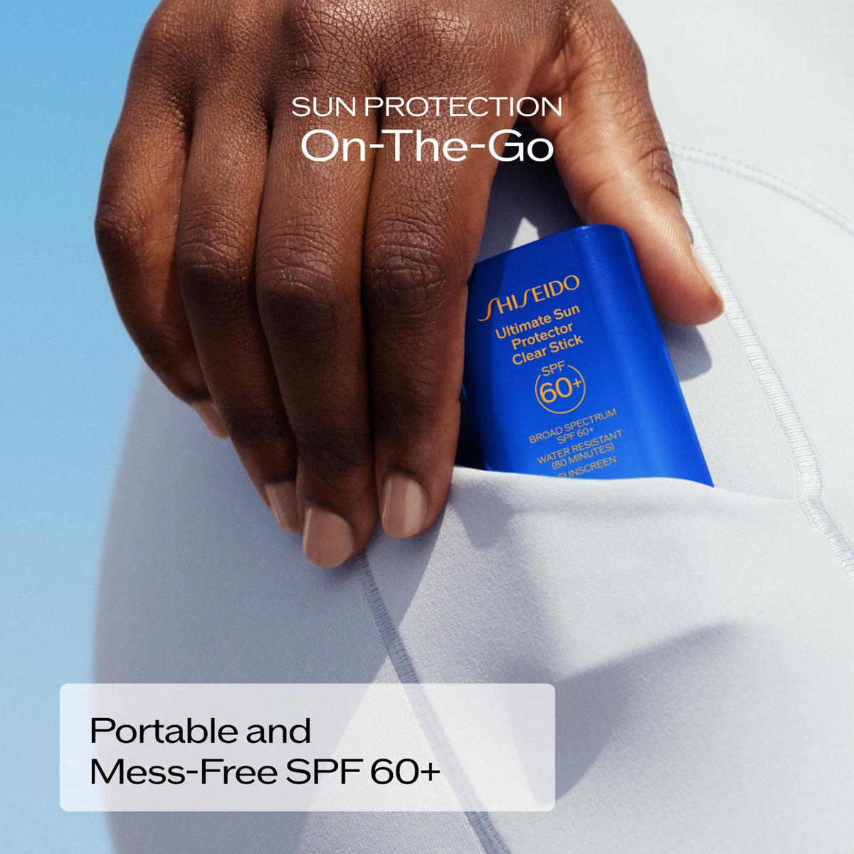 Lavender Shiseido Clear Sunscreen Stick - Invisible Broad-Spectrum Face Sunscreen - Wear Under & Over Makeup - Lightweight Formula - All Skin Types