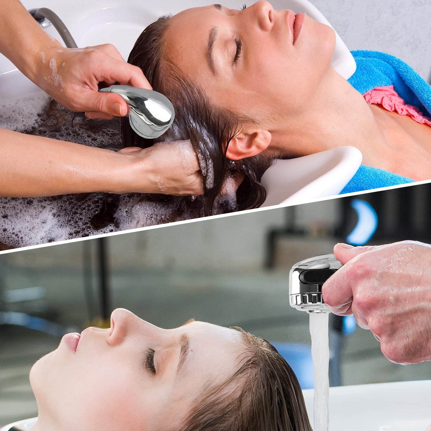 Dark Gray LukLoy 1 Pack Salon Shampoo Bowl Sprayer Head – Side Control 2-Mode Switch, High-Pressure Professional Standard G1/2 Handheld Faucet Sprayer Replacement for Salon Sink Hose, Spa & Pedicure Chairs