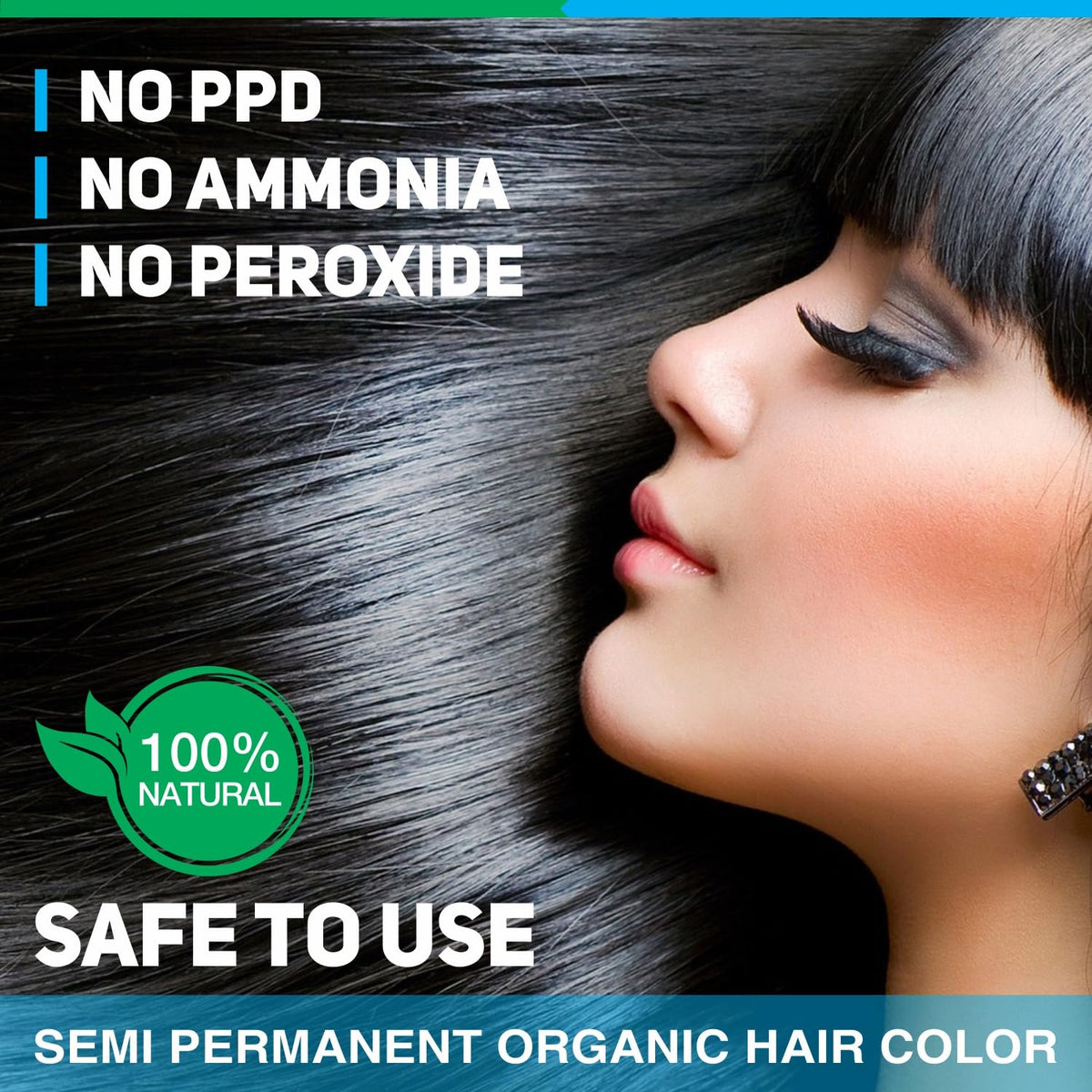 Black Vegetal Safe Hair Color Soft Black 100gm (3.5 Oz) Safe and Natural Hair Dye