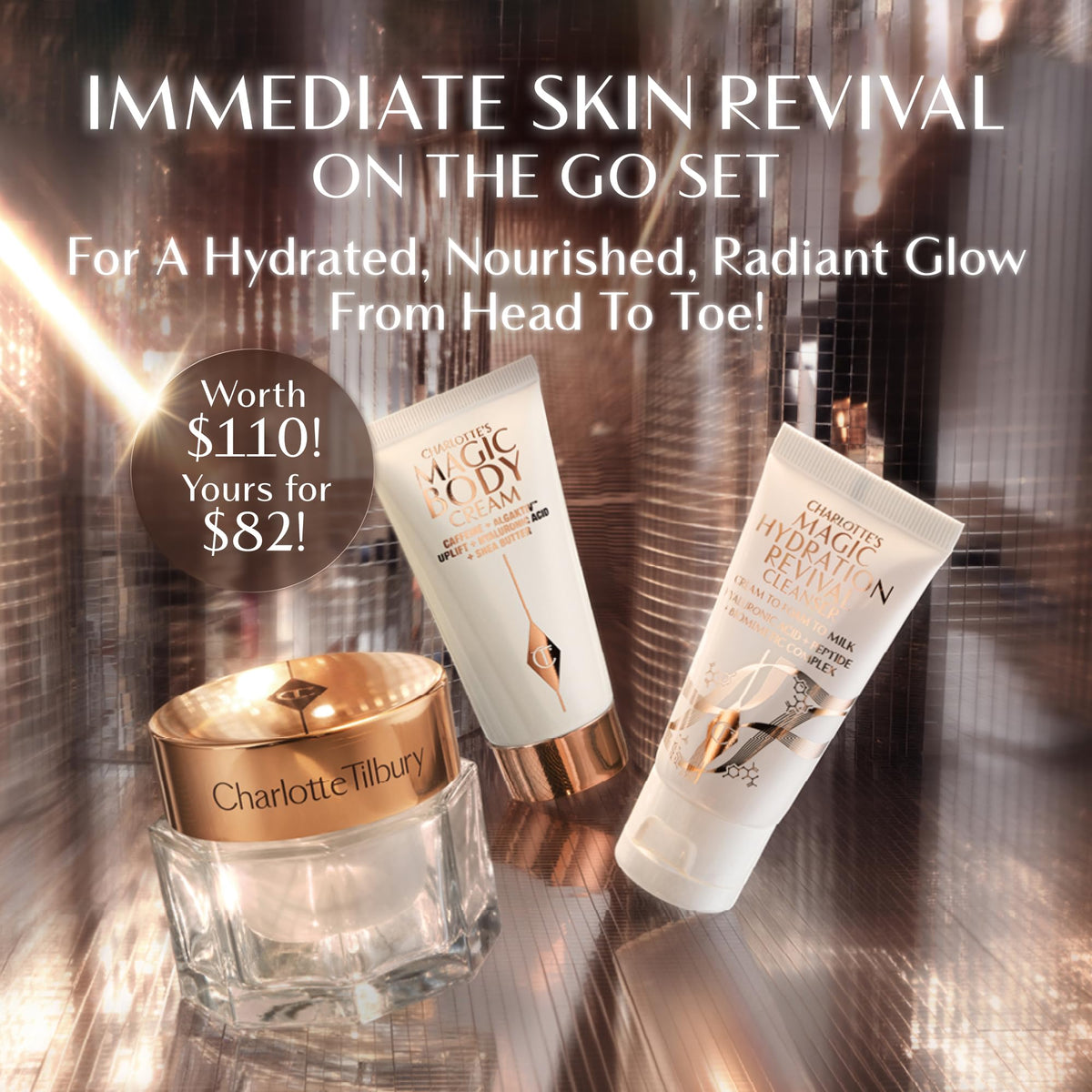 Dim Gray Charlotte Tilbury Immediate Skin Revival Mini Skin Care Set - Travel Size