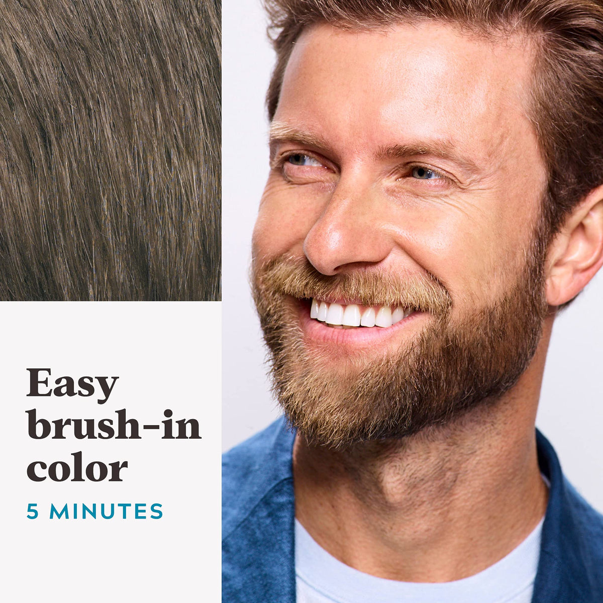 White Smoke Just For Men Mustache & Beard, Beard Coloring for Gray Hair, With Biotin Aloe and Coconut Oil for Healthy Hair - Medium Brown, M-35 (Pack of 3, Ecomm Packaging)