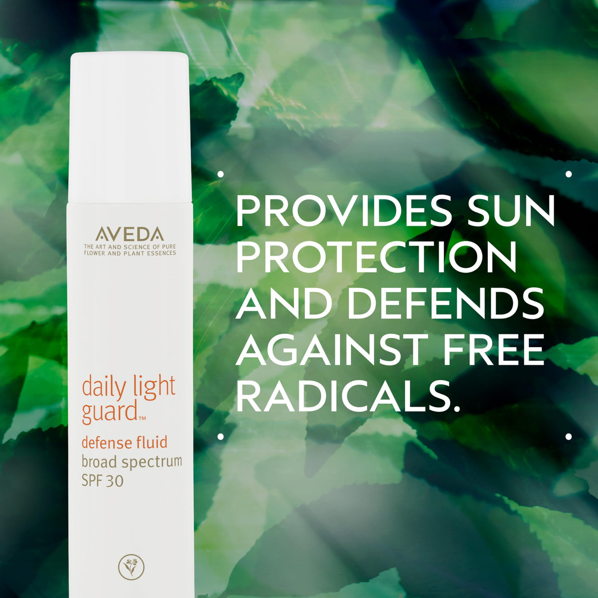 Lavender Aveda Daily Light Guard Defense Fluid Broad Spectrum SPF 30 | Mineral Face Sunscreen | UVA/UVB Protection, 1 Fl Oz