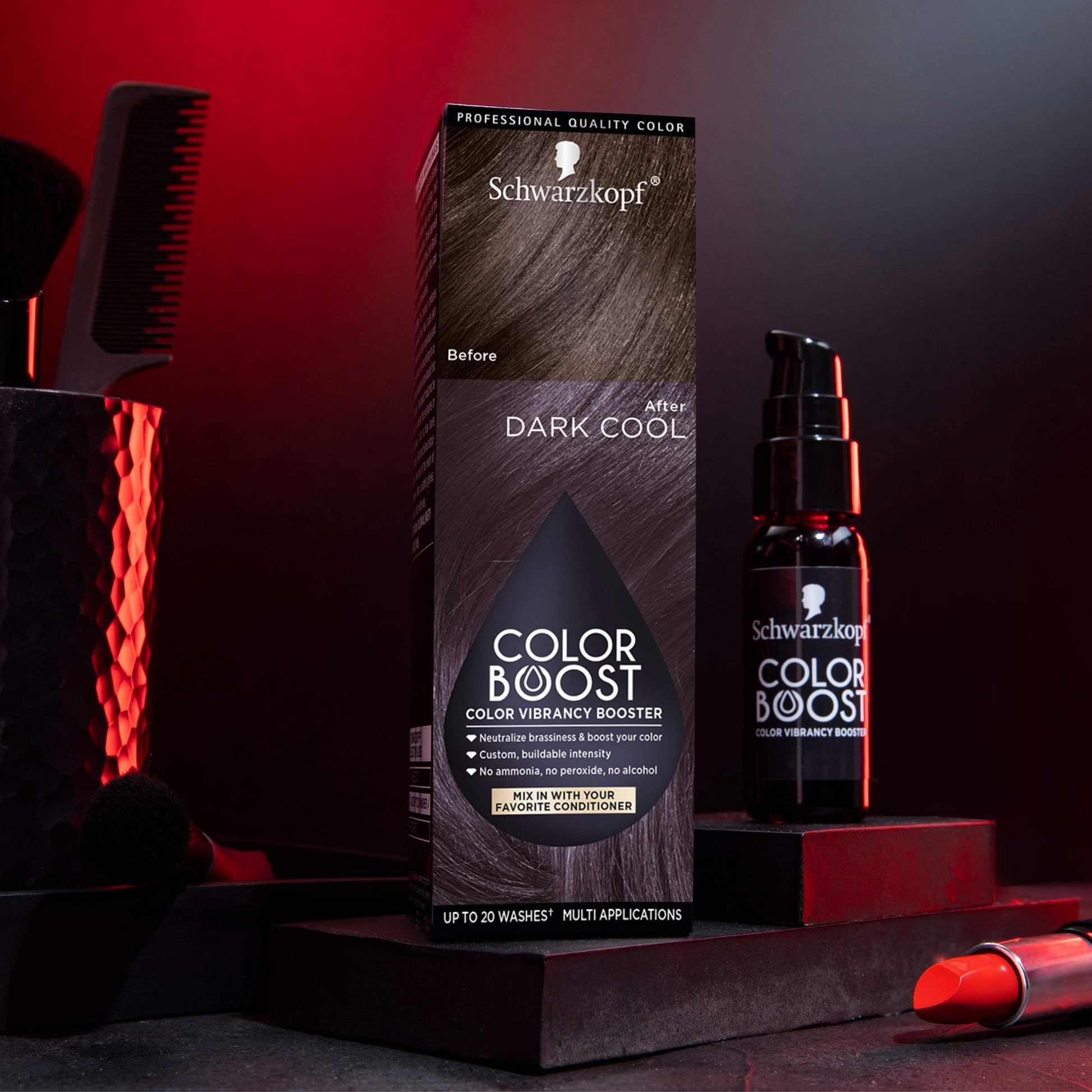Black Schwarzkopf Color Boost Color Vibrancy Booster, Dark Cool