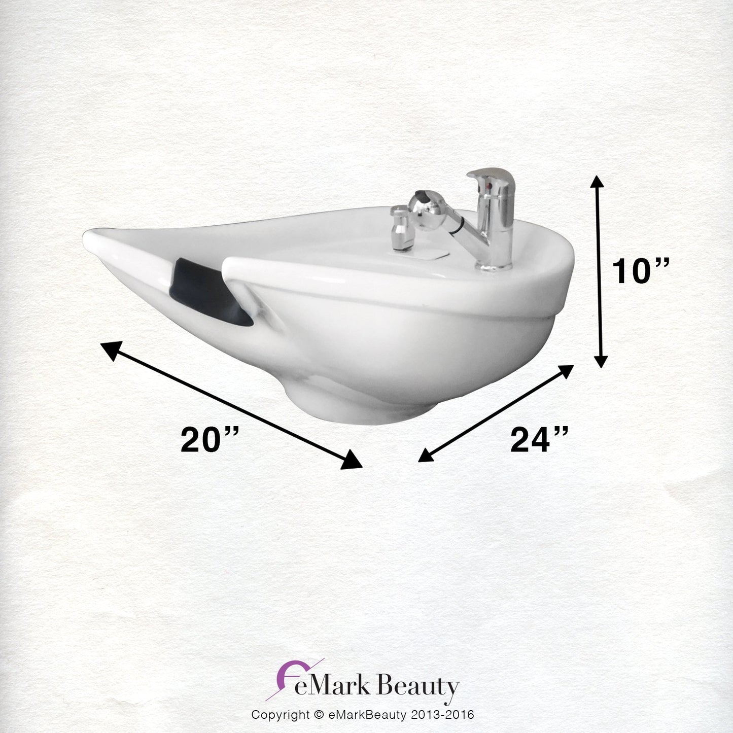 White Smoke White Ceramic Beauty Salon Backwash Shampoo Bowl Salon Sink with Shampoo Cabinet TLC-W07TC