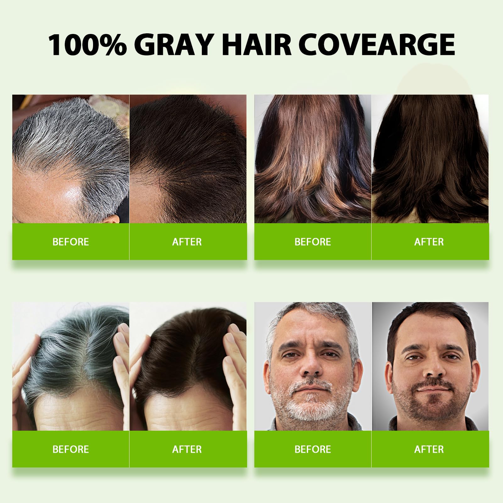 Honeydew RKQNIER Dark Brown Hair Dye Shampoo for Women & Men, 15 Min Gray Coverage, 3 in 1 Semi-Permanent Color with Natural Herbal Ingredients, Lasts 60 Days