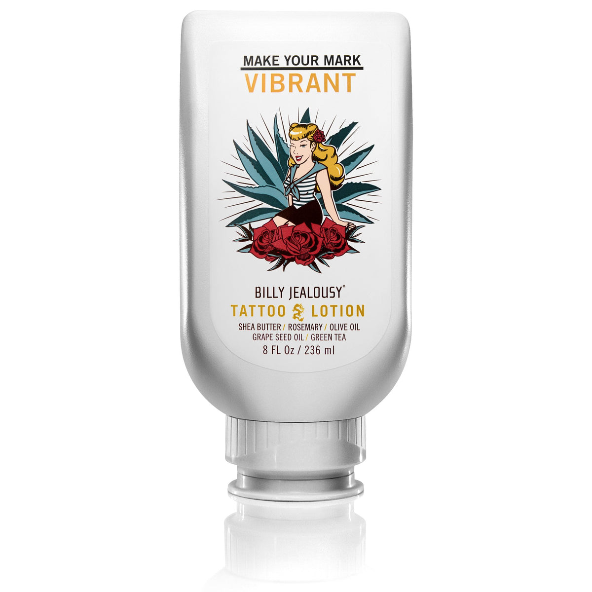 White Smoke Billy Jealousy Tattoo Lotion for All Skin Types Formulated with Shea Butter, Essential Oils & Green Tea Leaf Extract, Tattoo Aftercare that Nourishes, Brightens & Soothes, 8 Fl Oz