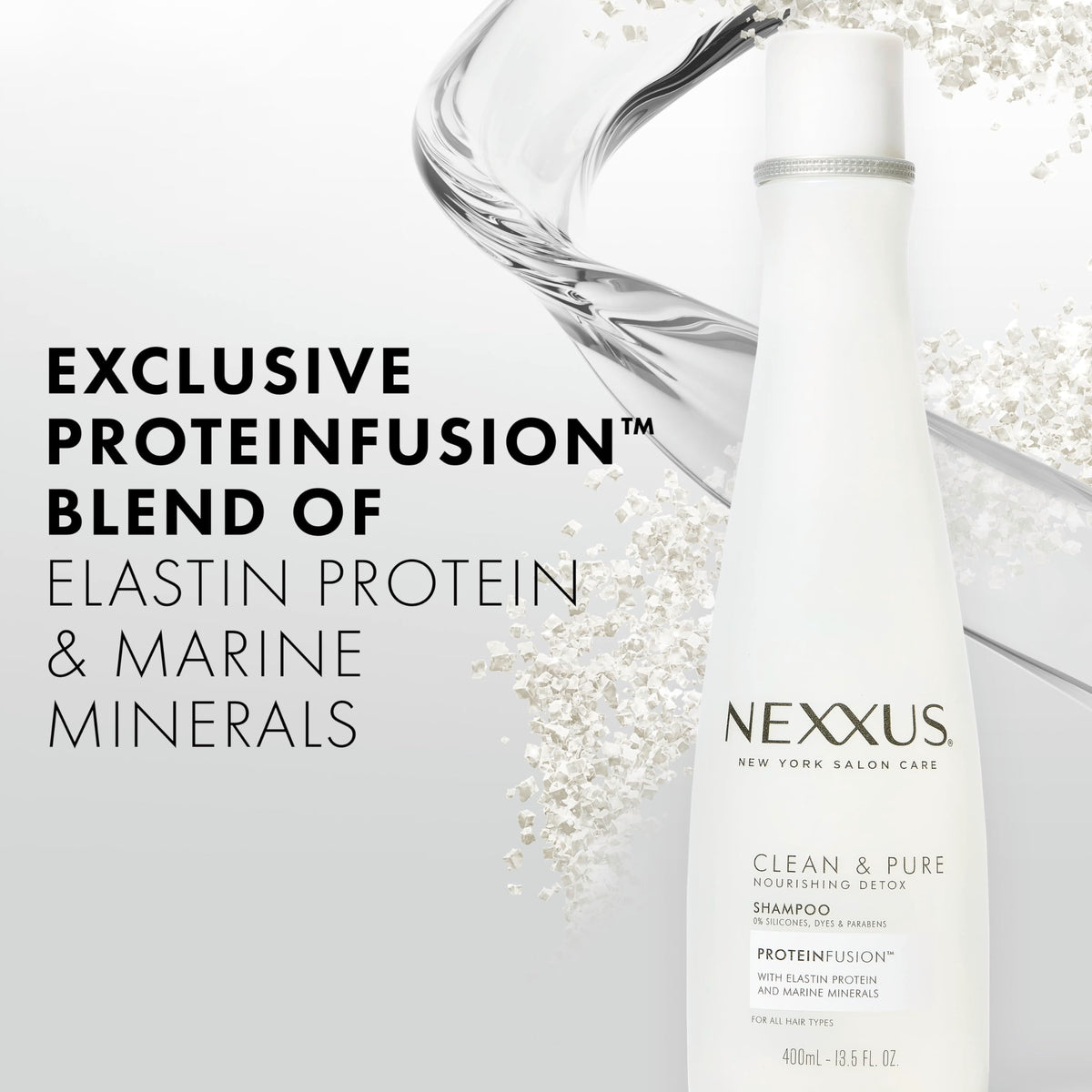 Light Gray Nexxus Clean & Pure Hair Regimen Pack Shampoo, Conditioner and Scrub Detox Hair Products Sulfate Free, Silicone free, Paraben Free 3 Count