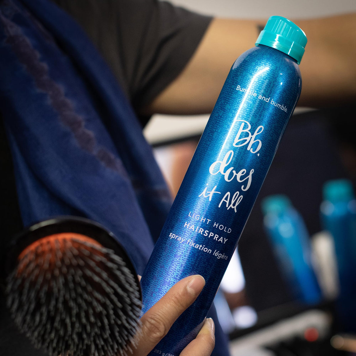 Black Bumble and bumble. Does It All Light Hold Hair Spray | Light Hold + Brushable, Touchable Finish | For All Curly, Wavy, Straight Hair Types | 10 Ounce