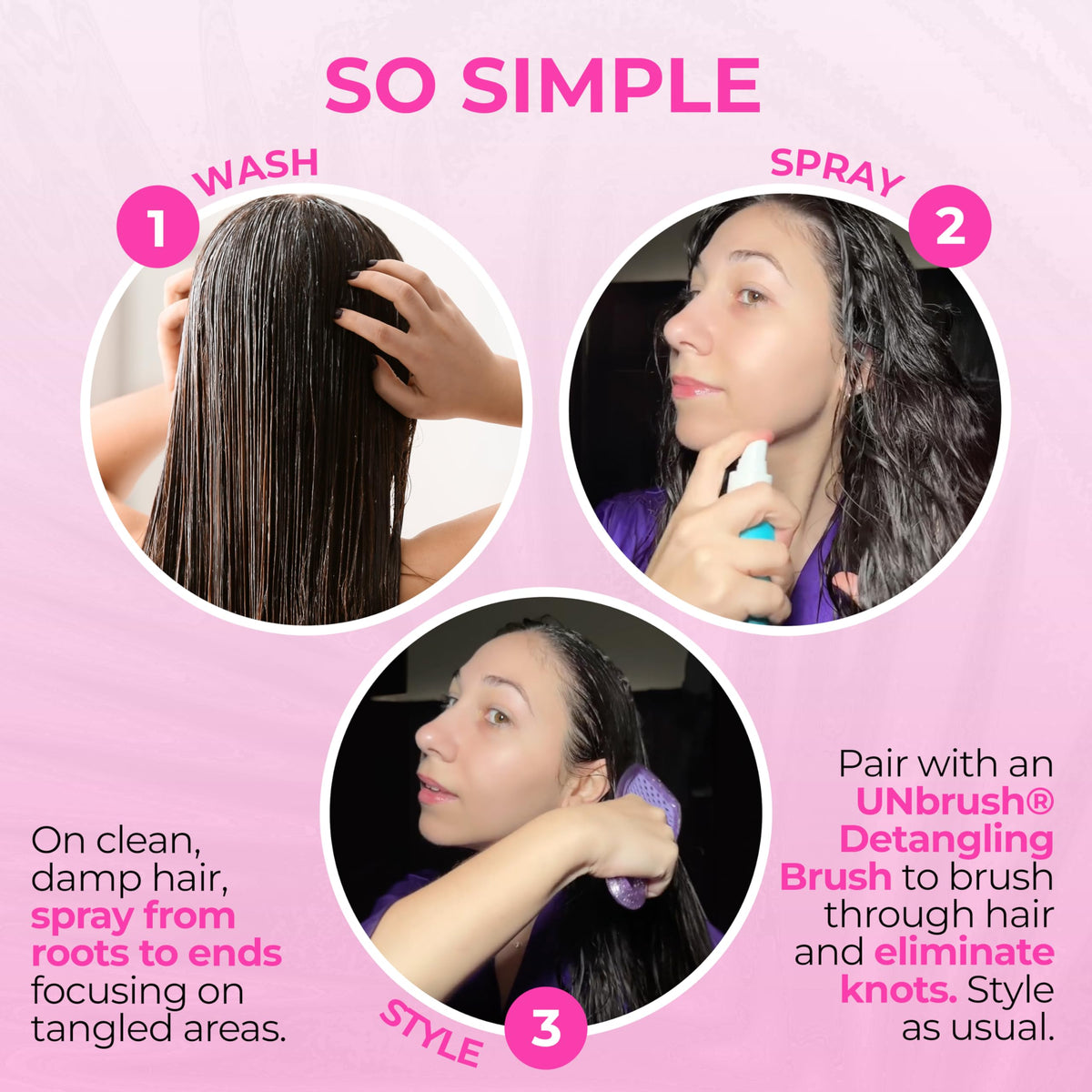 Misty Rose FHI Heat UNbrush Detangling Brush + UNwinder Detangling Spray Combo Pack
