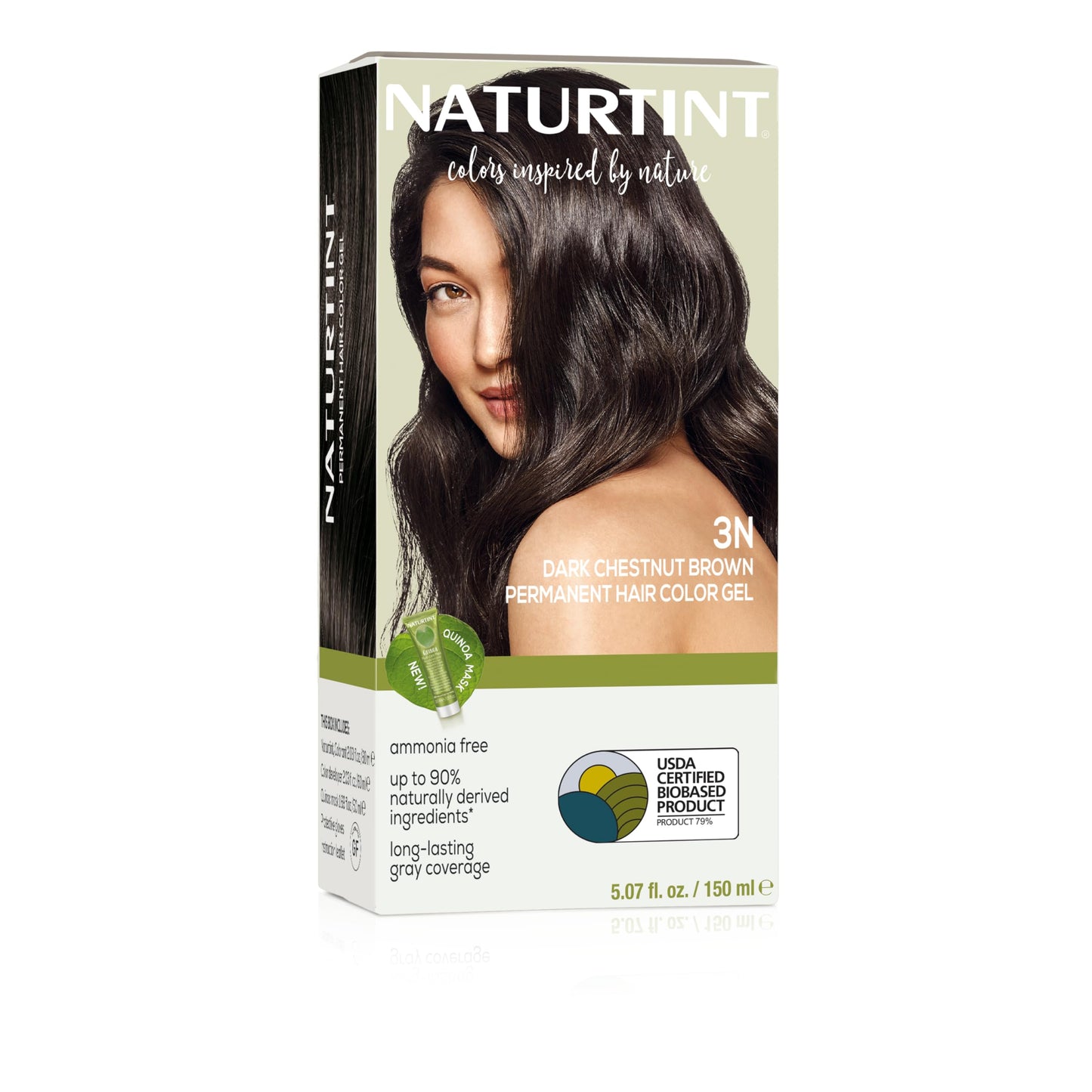 Seashell Naturtint 3N Dark Chestnut Brown Permanent Hair Color (Pack of 1), Ammonia Free, Vegan, Cruelty Free, up to 100% Gray Coverage, Long Lasting Results (Packaging may vary)