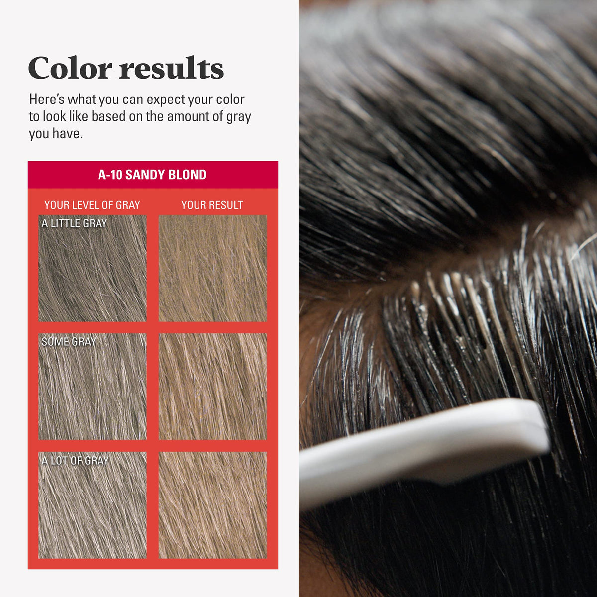 Black JUST FOR MEN Easy Comb-In Color, No-Mix, Sandy Blond A-10 (1 Pack)