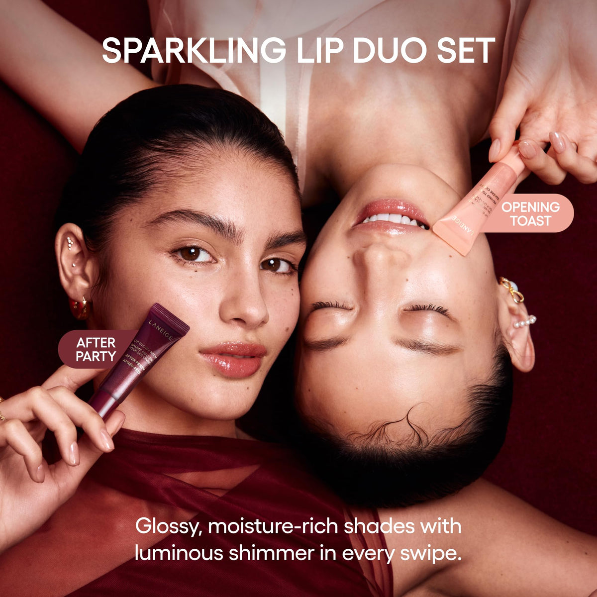 Black LANEIGE Lip Glowy Balm: Sheer Tinted Lip Treatment Balm Tube