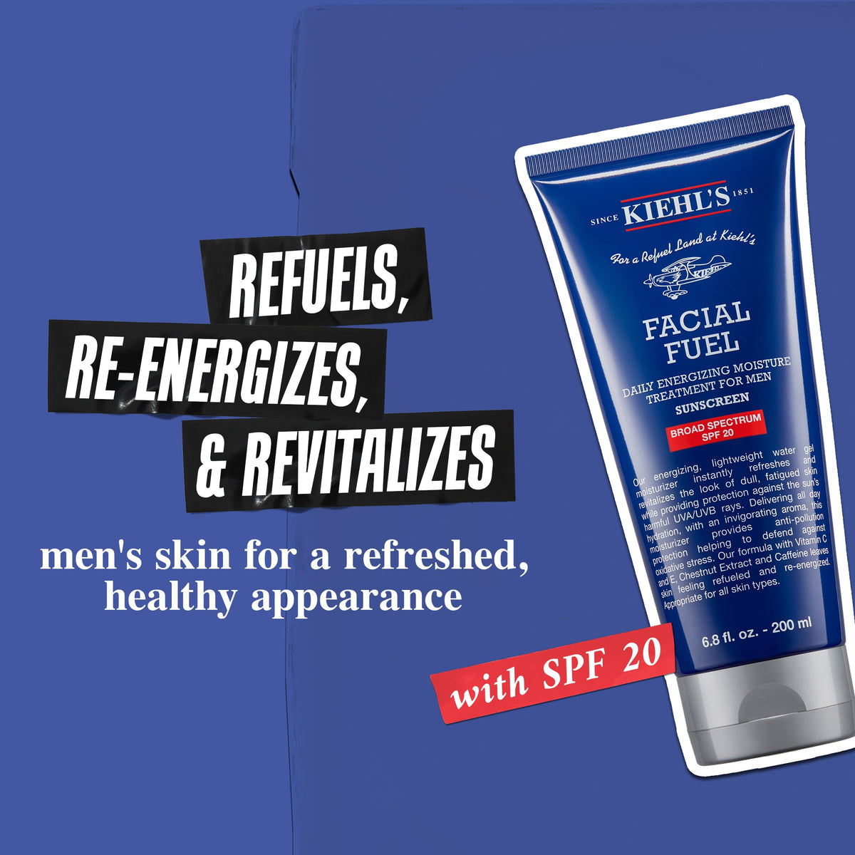 Dark Slate Blue Kiehl's - Facial Fuel Men's Energizing Moisturizer with SPF 20
