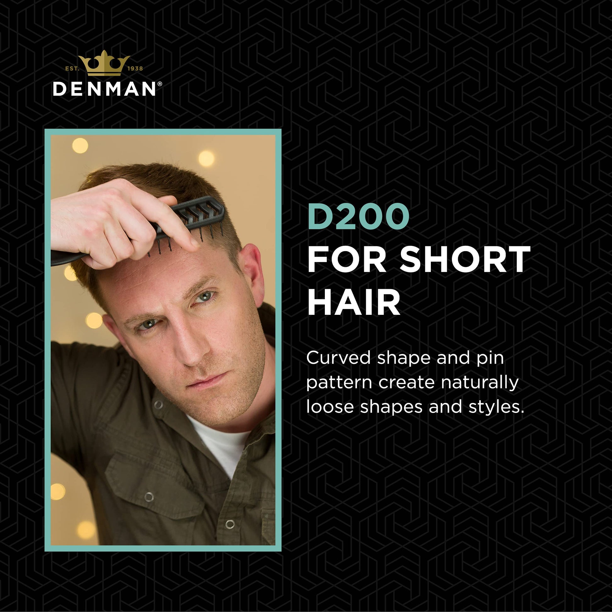Black Denman Flexible Vent Brush D200 - Detangling Brush With Lightweight Grip & Control – Perfect For Styling During Blow-Dry & Detangling Wet & Dry Hair – Black (Pack of 1)