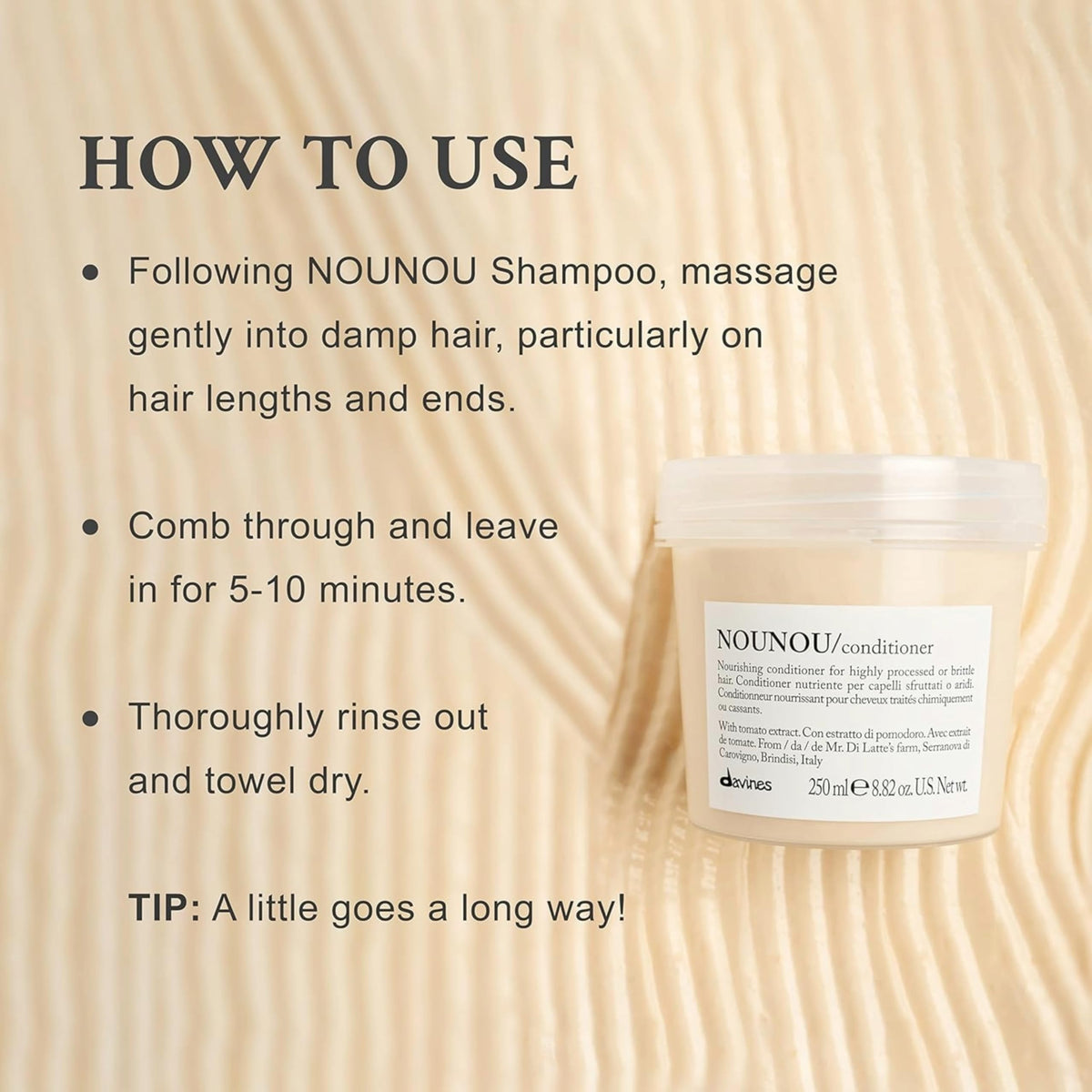 Wheat Davines NOUNOU Hydrating Deep Shampoo & Conditioner