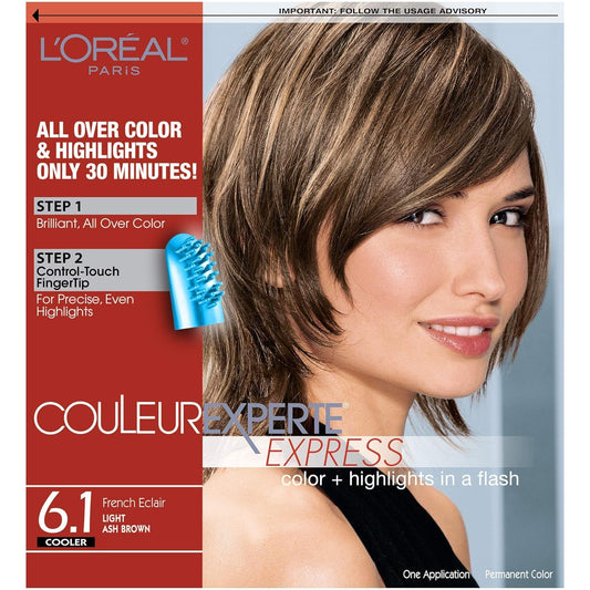 Brown L'Oreal Paris Couleur Experte 2-Step Home Hair Color and Highlights Kit, French Éclair