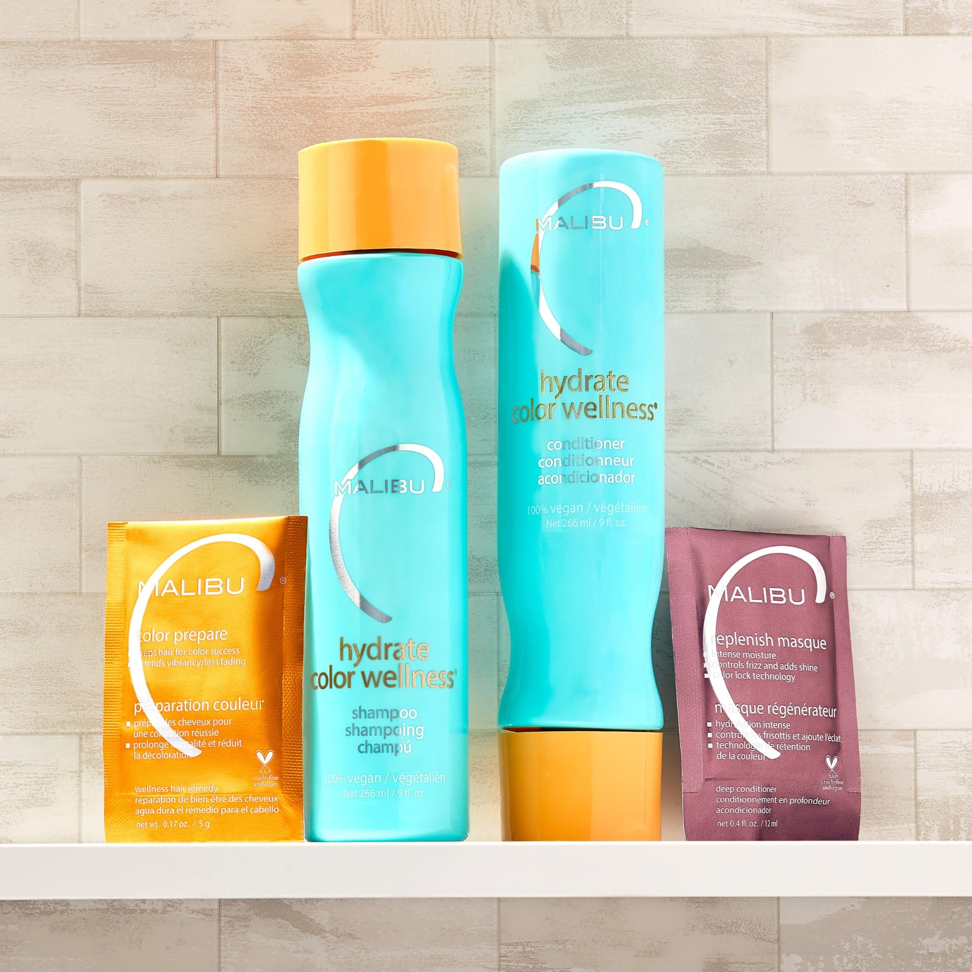 Gray Malibu C Hydrate Color Wellness Collection - Moisturizing Color Safe Shampoo & Hydrating Hair Remedy - Formulated to Preserve + Protect Hair Color