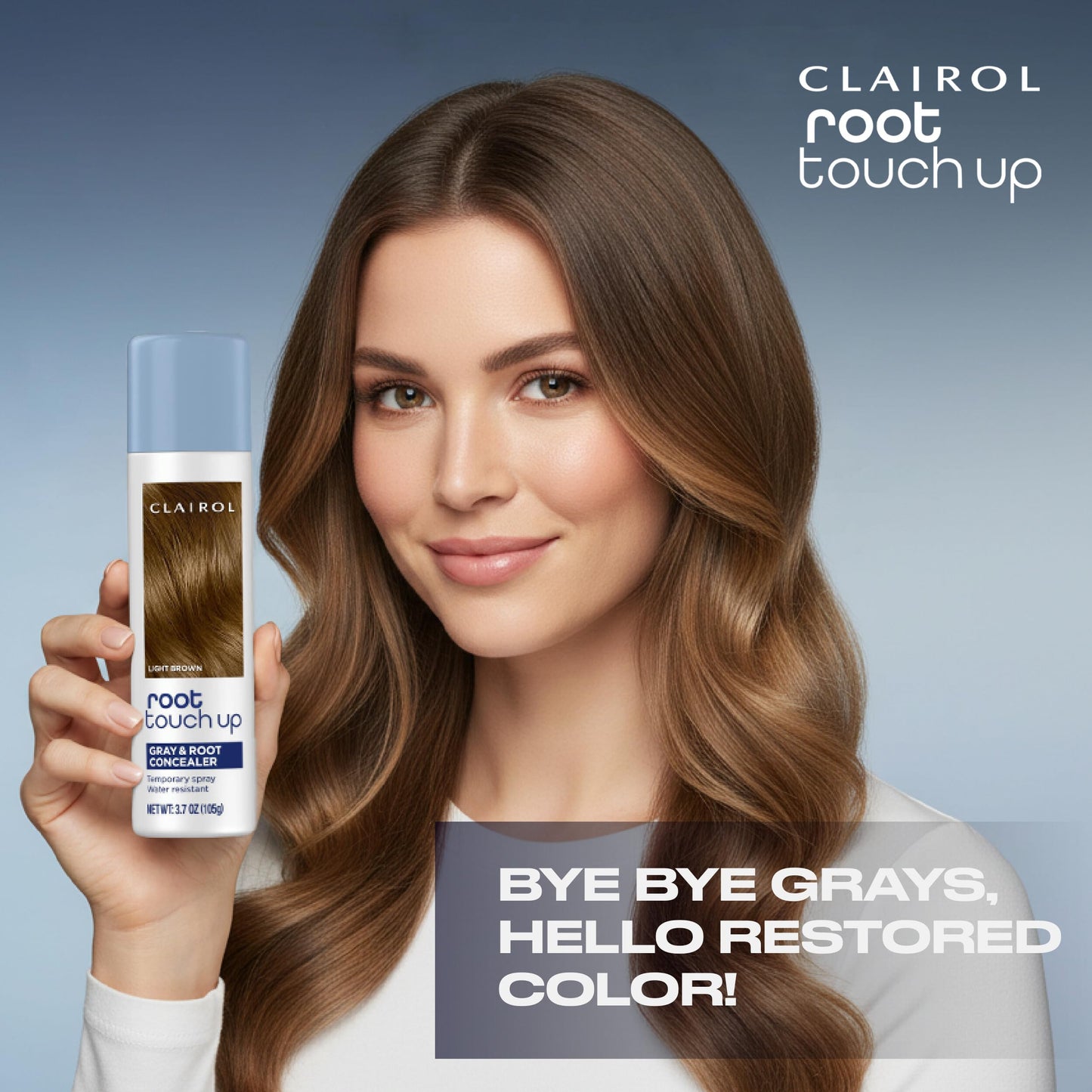 Gray Clairol Root Touch-Up Temporary Hair Coloring Spray, Medium Brown Hair Color | Instant Natural-Looking Gray Root Coverage | Ammonia Free | Lightweight Formula | Pack of 1