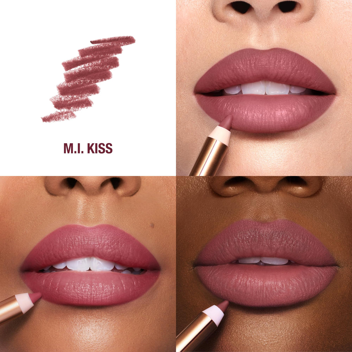 White Smoke Charlotte Tilbury Lip Cheat Lip Liner Pencil - Gives Lips a Fuller-Looking, Defined Pout - Enriched with Jojoba Oil & Hyaluronic Acid - Waterproof, Smudge-Proof & Transfer-Proof