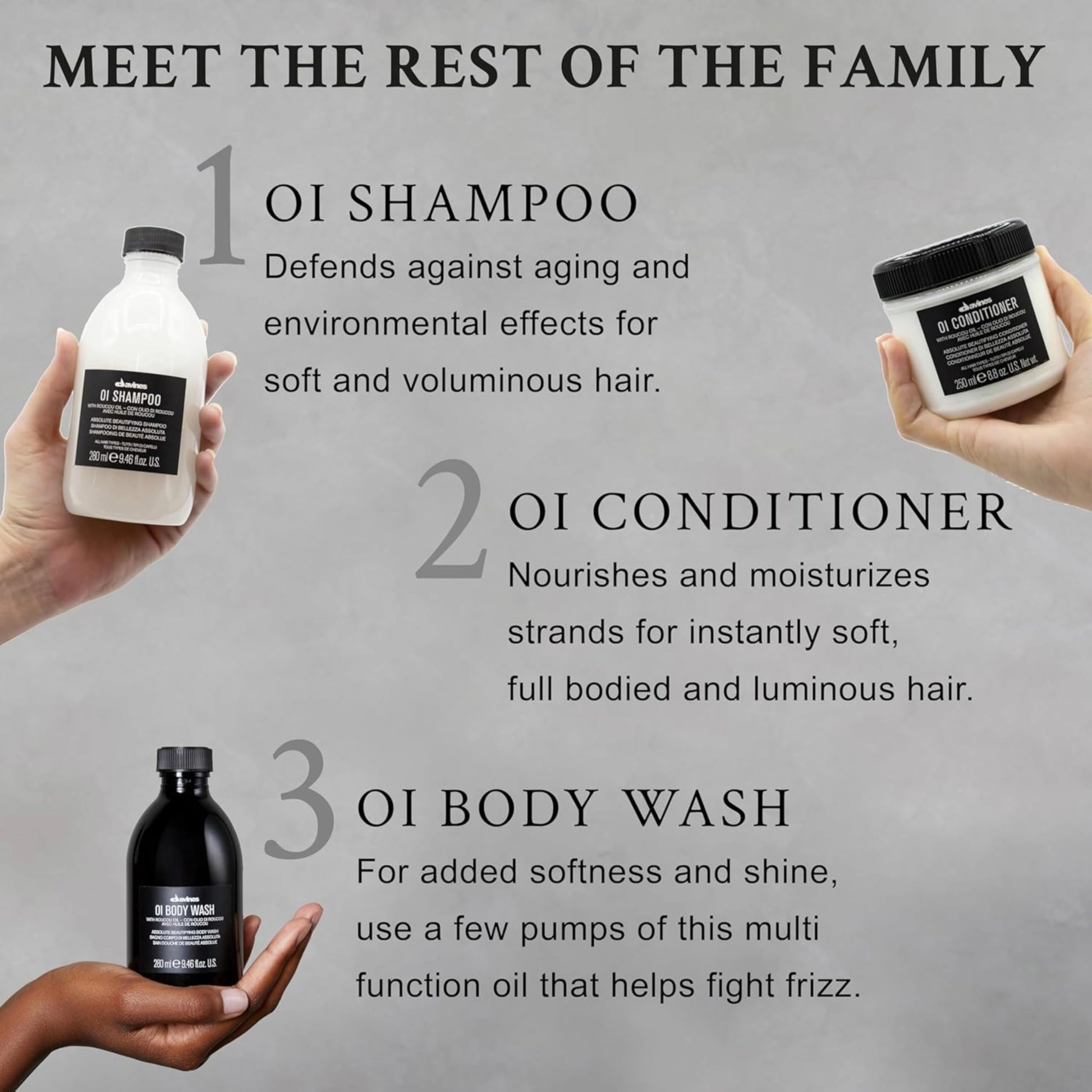 Gray Davines OI Hand Balm, Nourishing Anti-Aging Hand Cream for All Skin Types - Protects Hands from Environmental Damage with Antioxidant Roucou Oil - Lightweight & Fast Absorbing Hydration, 2.54 Fl Oz