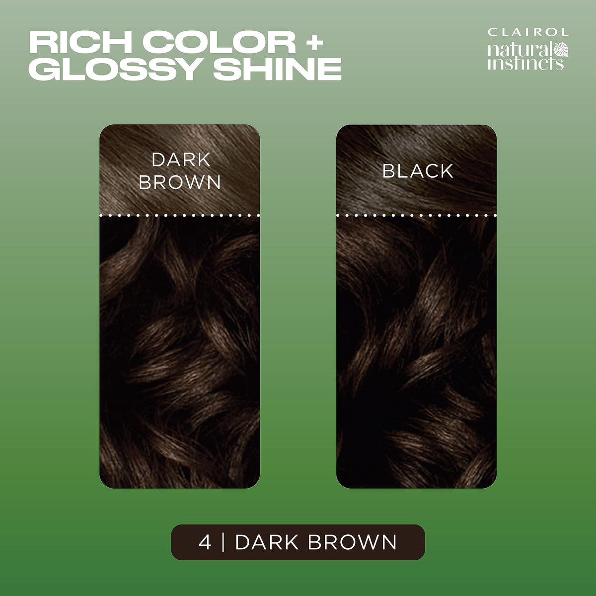 Black Clairol Natural Instincts Demi-Permanent Hair Dye, 4 Dark Brown | 1 Pack