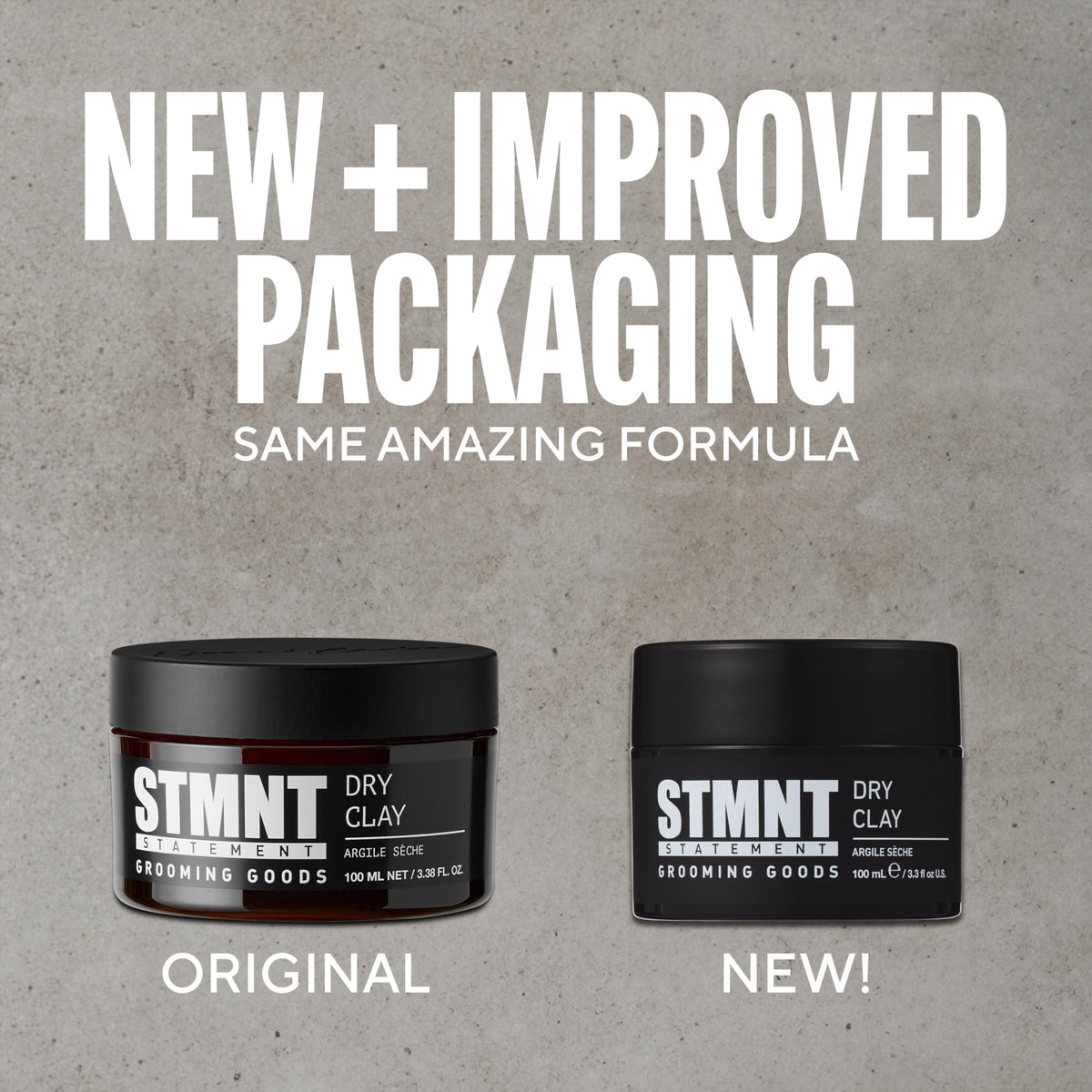 Dark Gray STMNT Grooming Goods Dry Clay | Extra Matte Finish | Super Strong Control | Easy to Wash Out