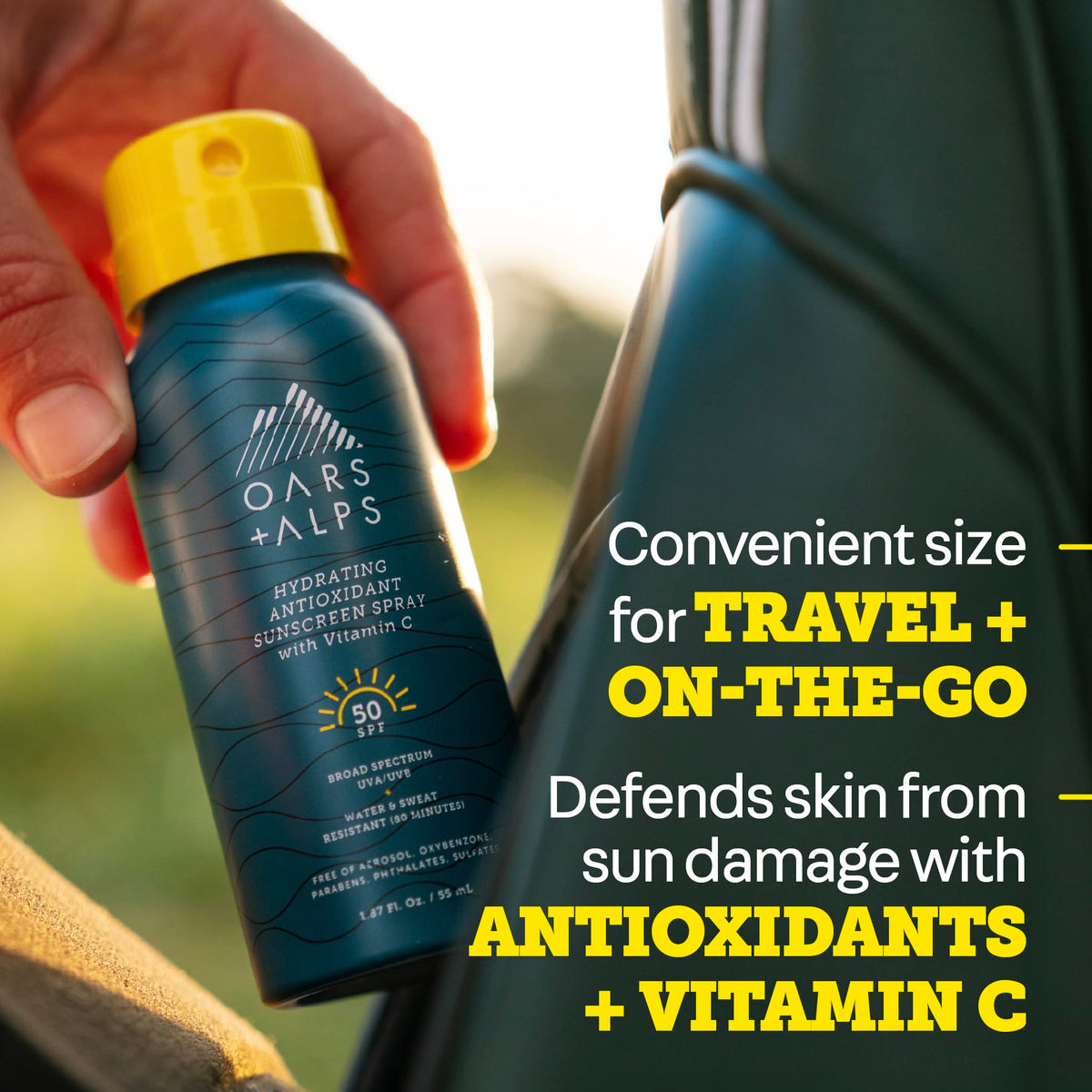 Dark Slate Gray Oars + Alps SPF 50 Travel Body Sunscreen Spray, Lightweight, 1pk, 1.87oz