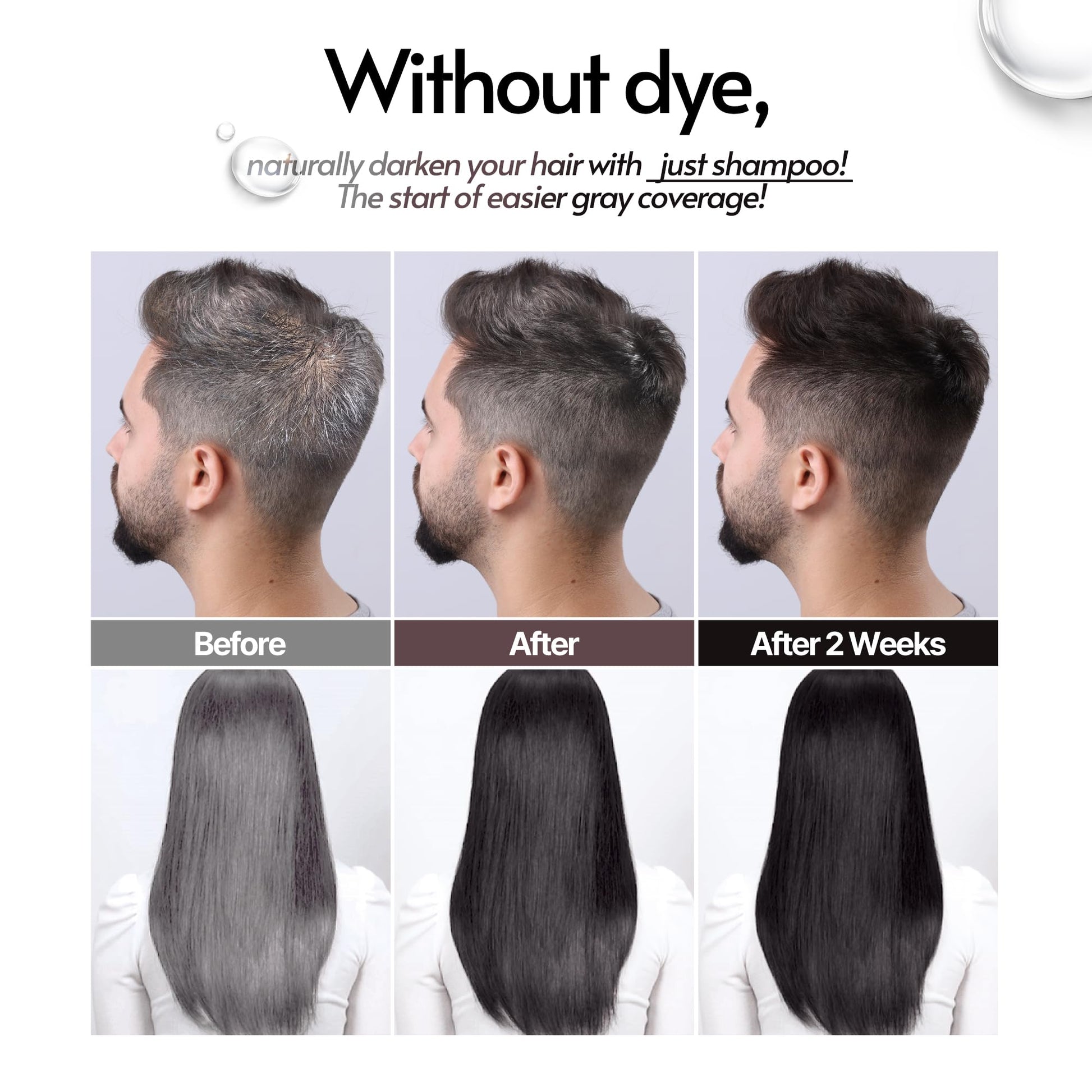 White Smoke SMIB Lactobio Hair Dye Shampoo | Gradual Gray Reduction with Probiotics | Natural Hair Darkening in 3-5 Minutes | Gentle Korean Formula for Daily Use (6.76 fl oz) (Dark Brown)